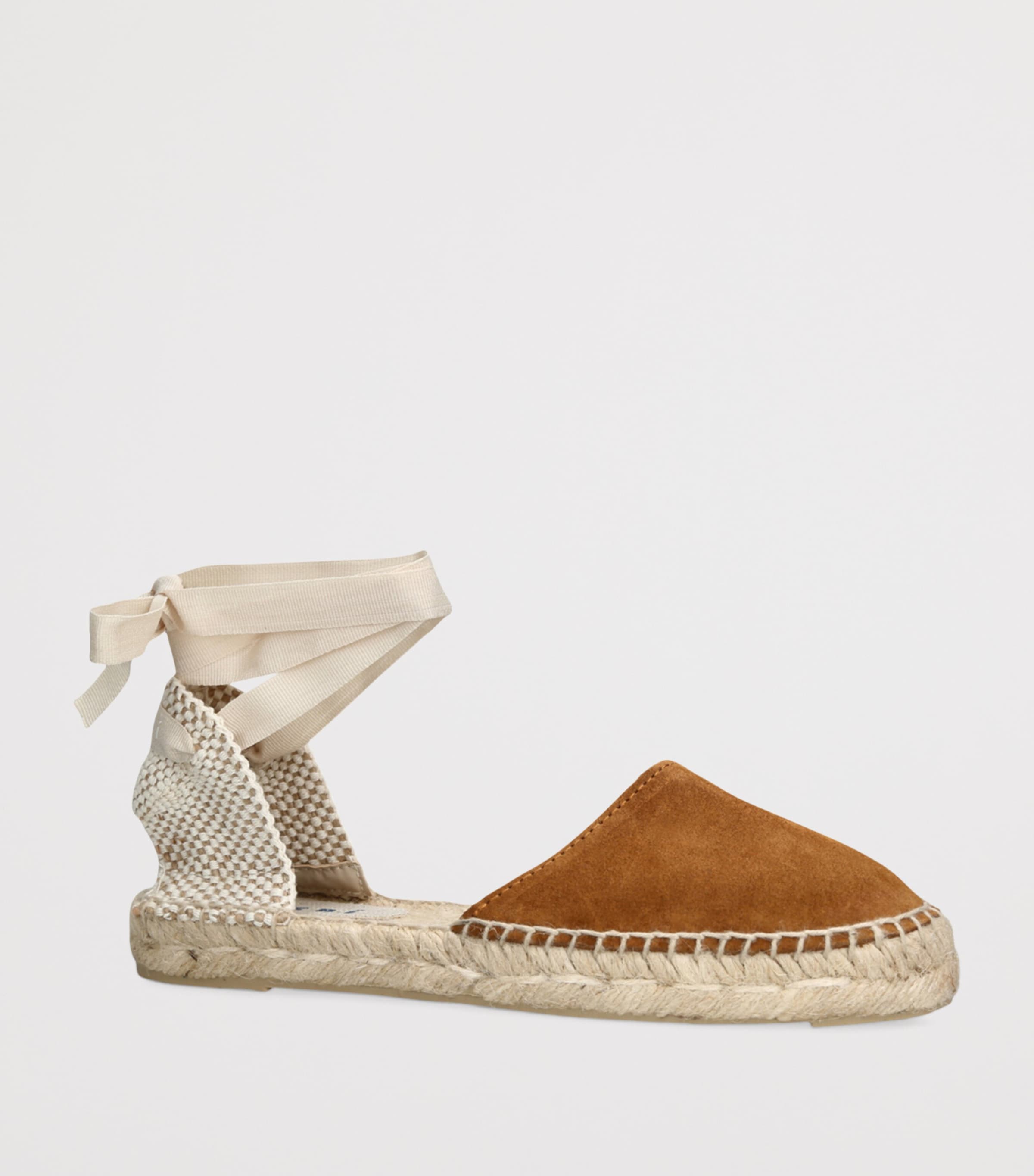 Manebi Suede Hamptons Espadrilles Mid Brown Image 3