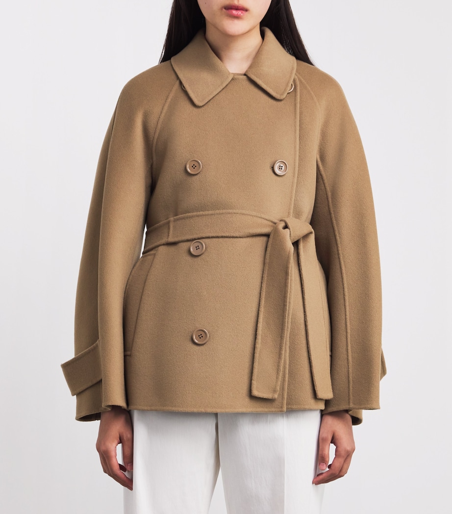 Wool Short Trench Coat CAMEL Image 3