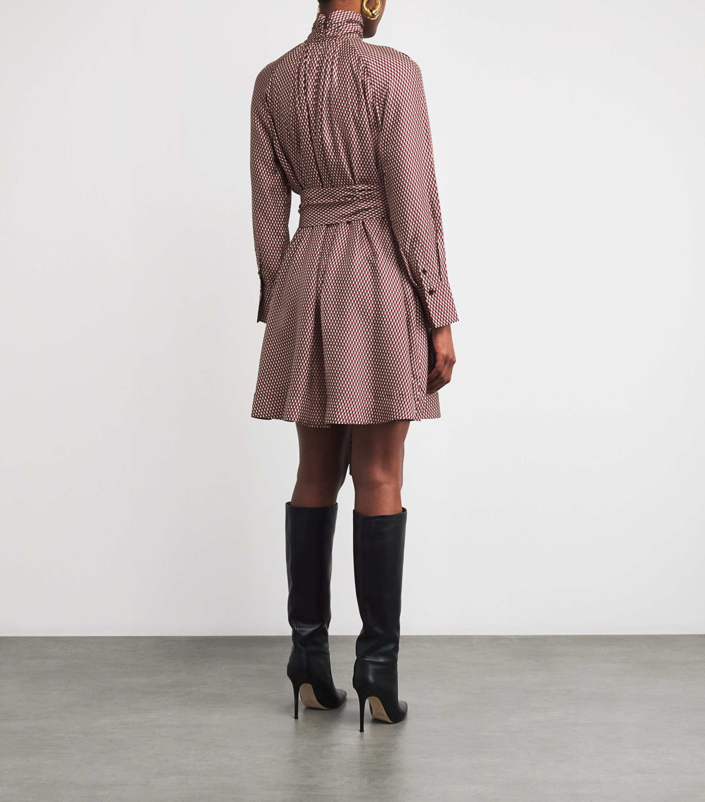 Check Print Agata Mini Dress RUBY COMBO Image 6