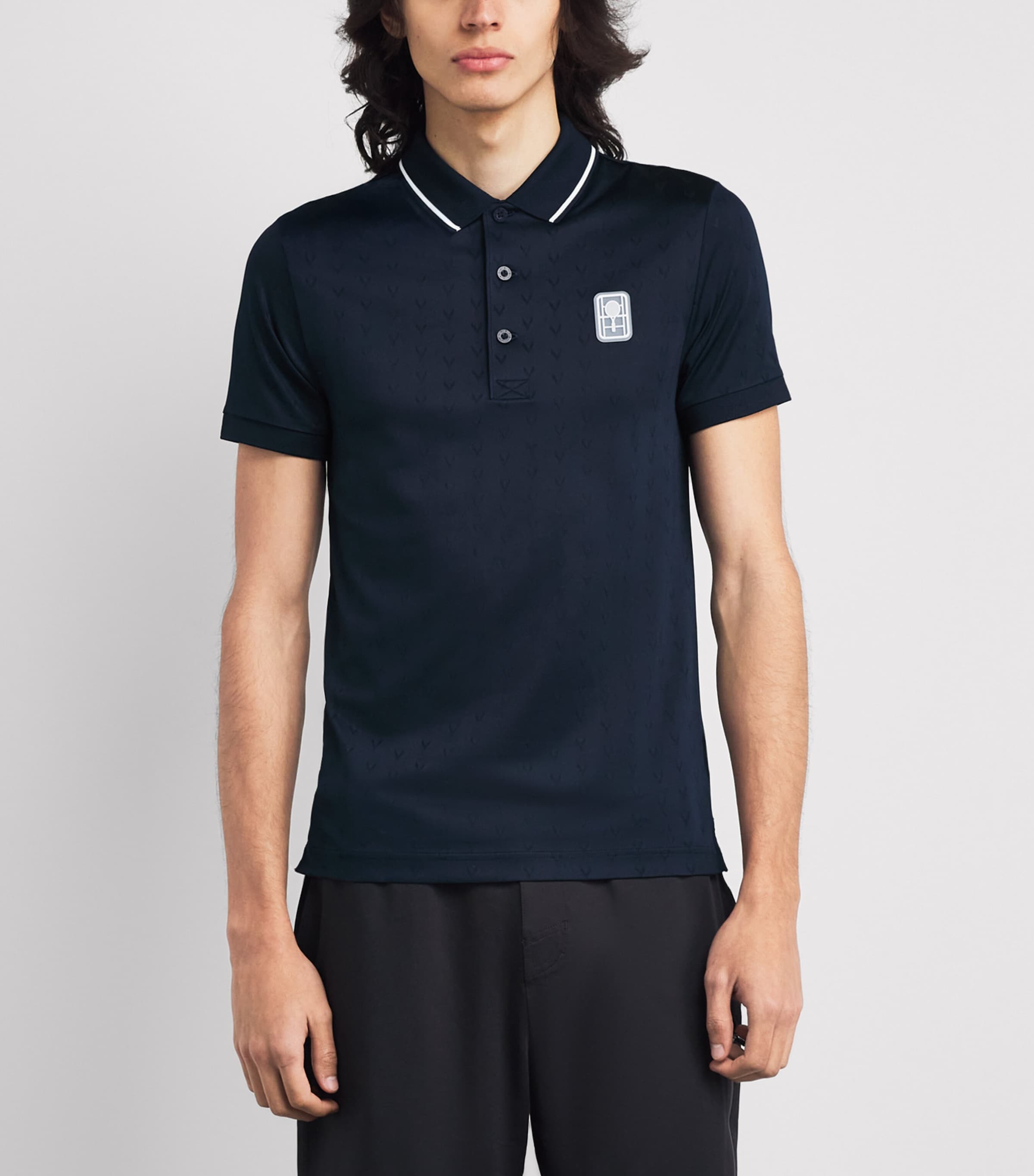 Lacoste Mens Tennis Heritage Ultra-Dry Stretch Polo Shirt Navy Blue Image 3