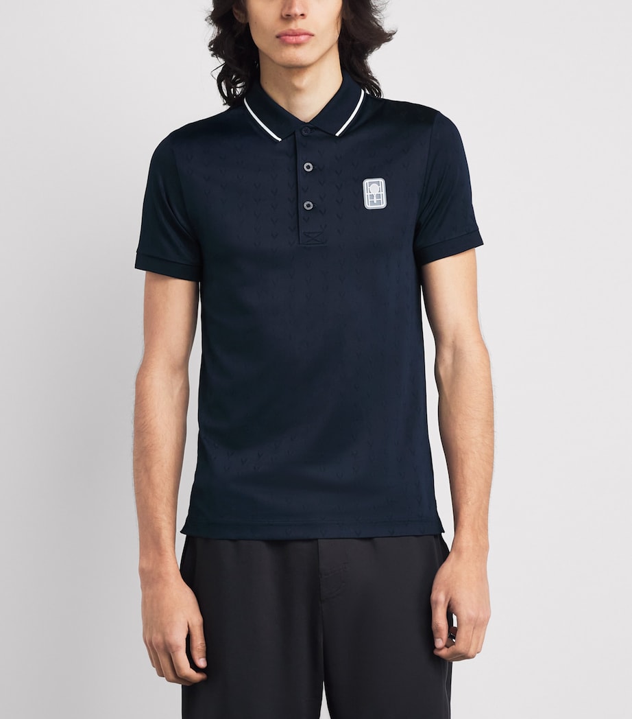 Lacoste Mens Tennis Heritage Ultra-Dry Stretch Polo Shirt Navy Blue Image 3