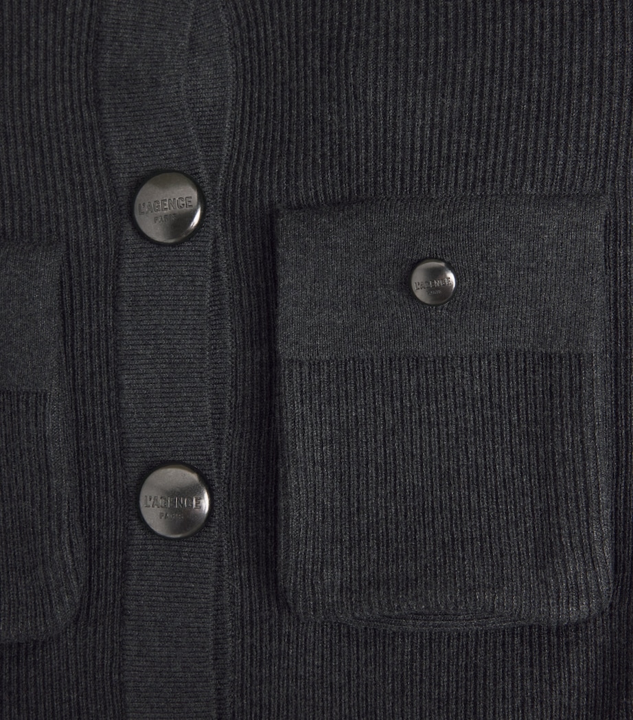 Stretch-Knit Lore Cardigan CHARCL GREY/GUNMTL Image 5