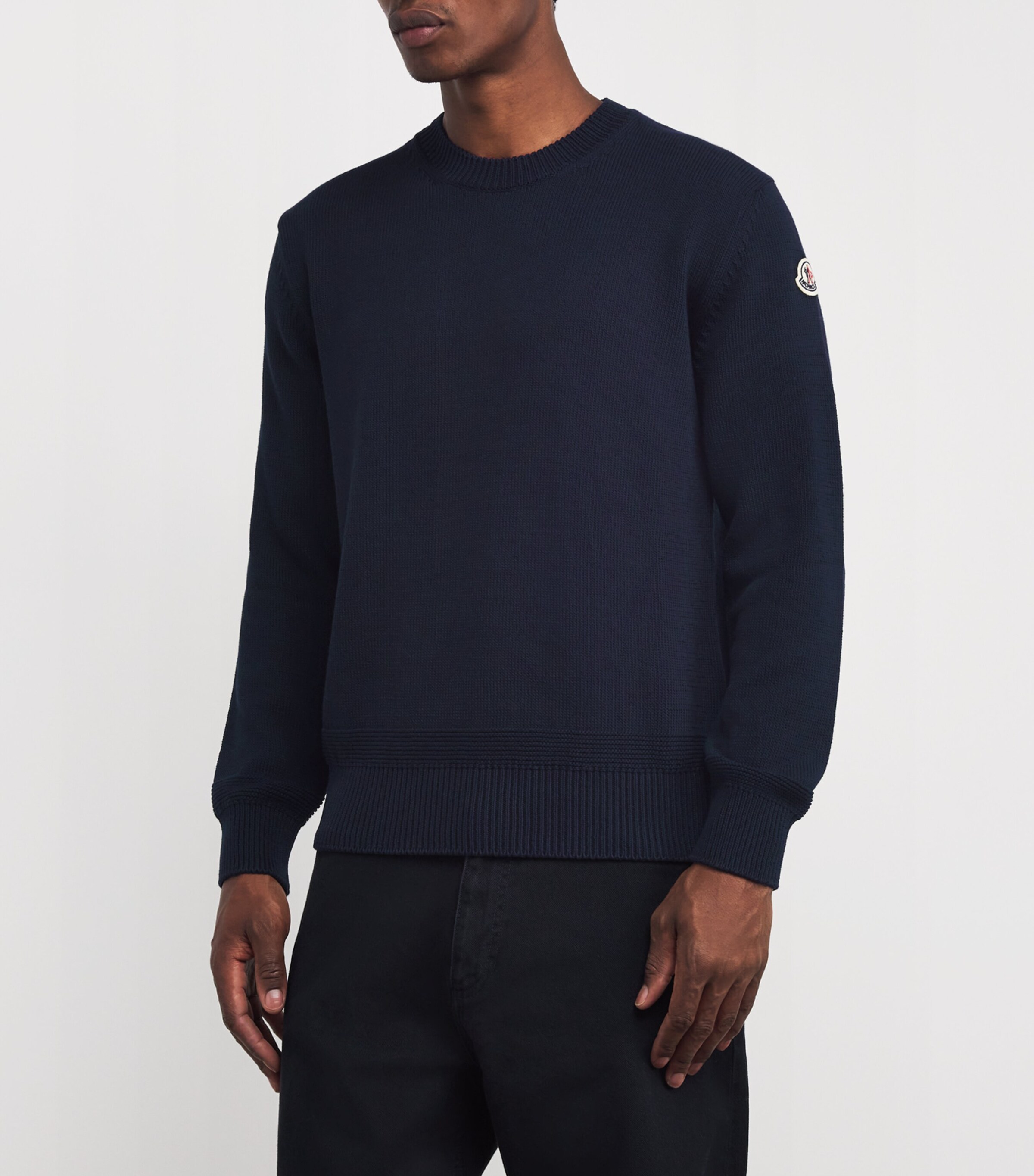 Moncler Blue Cotton Crew-Neck Sweater | Harrods US
