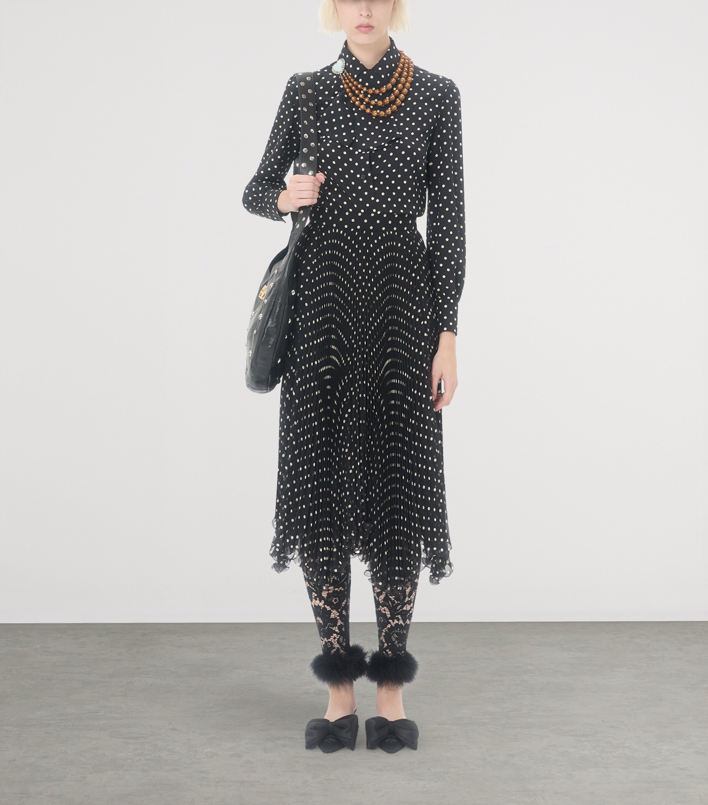 Valentino Womens Silk Polka Dot Shirt Image 5