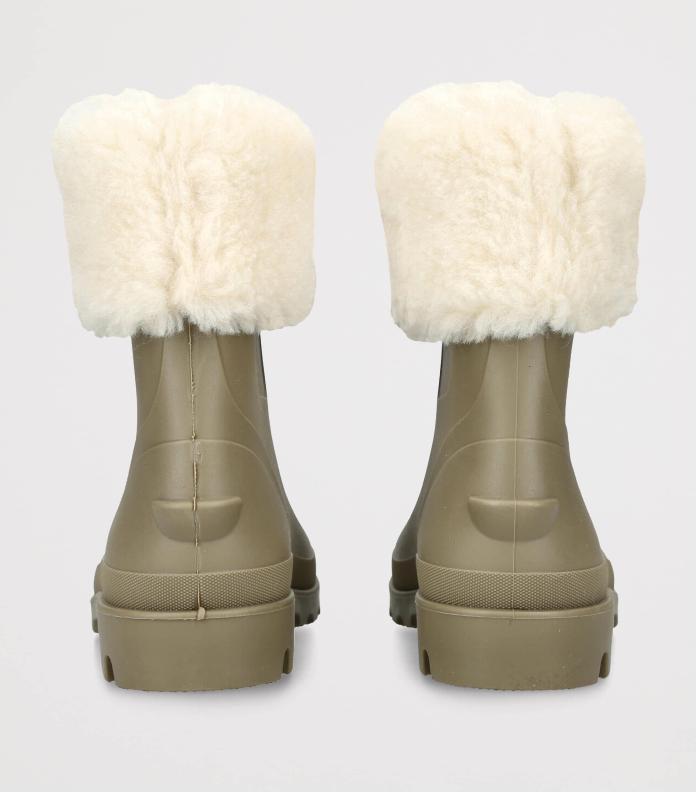 Chloé Kids Faux Shearling-Lined Rain Boots Taupe Comb Image 2