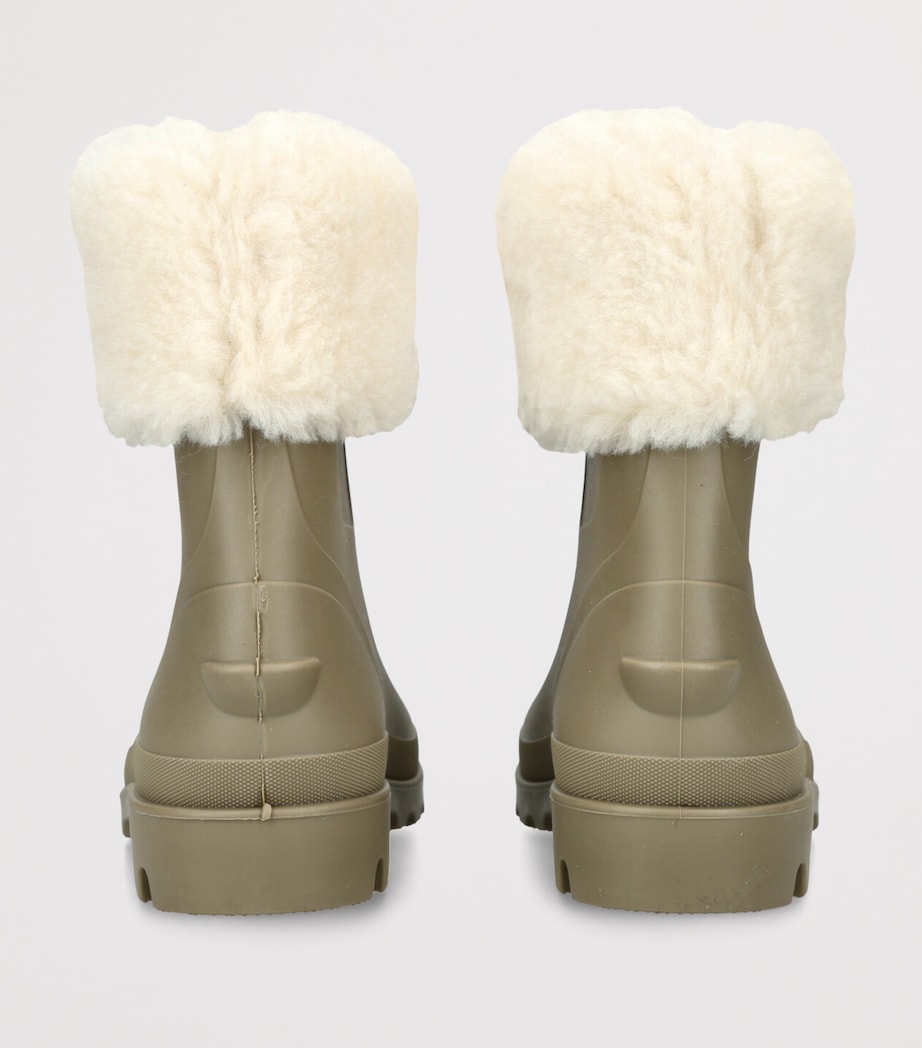 Faux Shearling-Lined Rain Boots TAUPE COMB Image 2