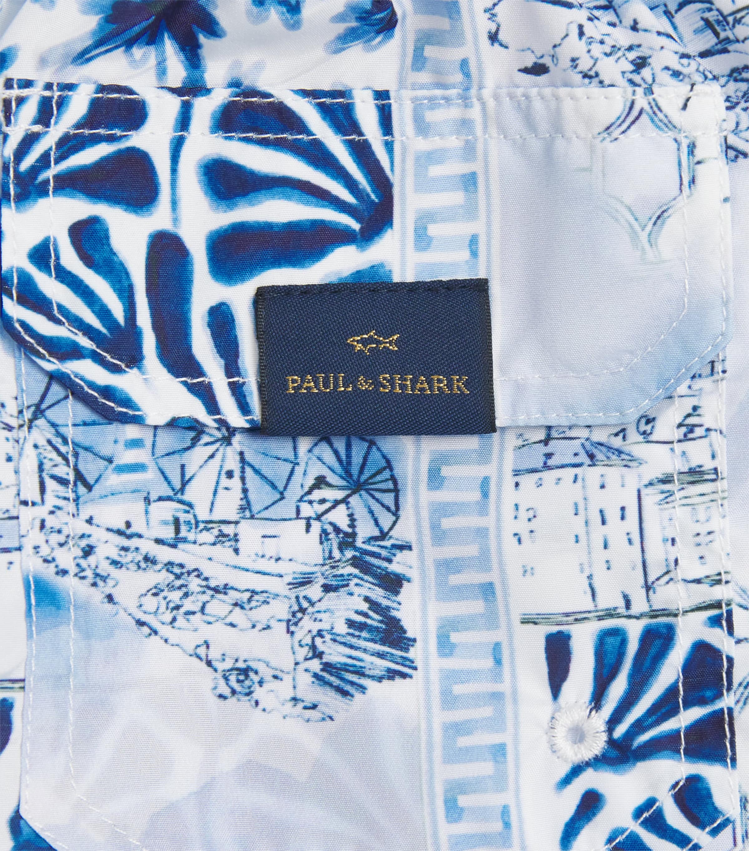 Paul & Shark Printed Swim Shorts (8-14 Years) Blue Mykonos Image 3