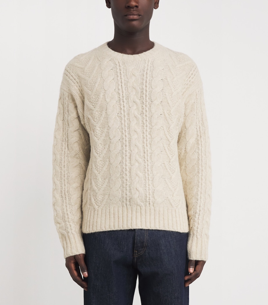 Wool-Blend Cable-Knit Sweater NATURAL Image 3