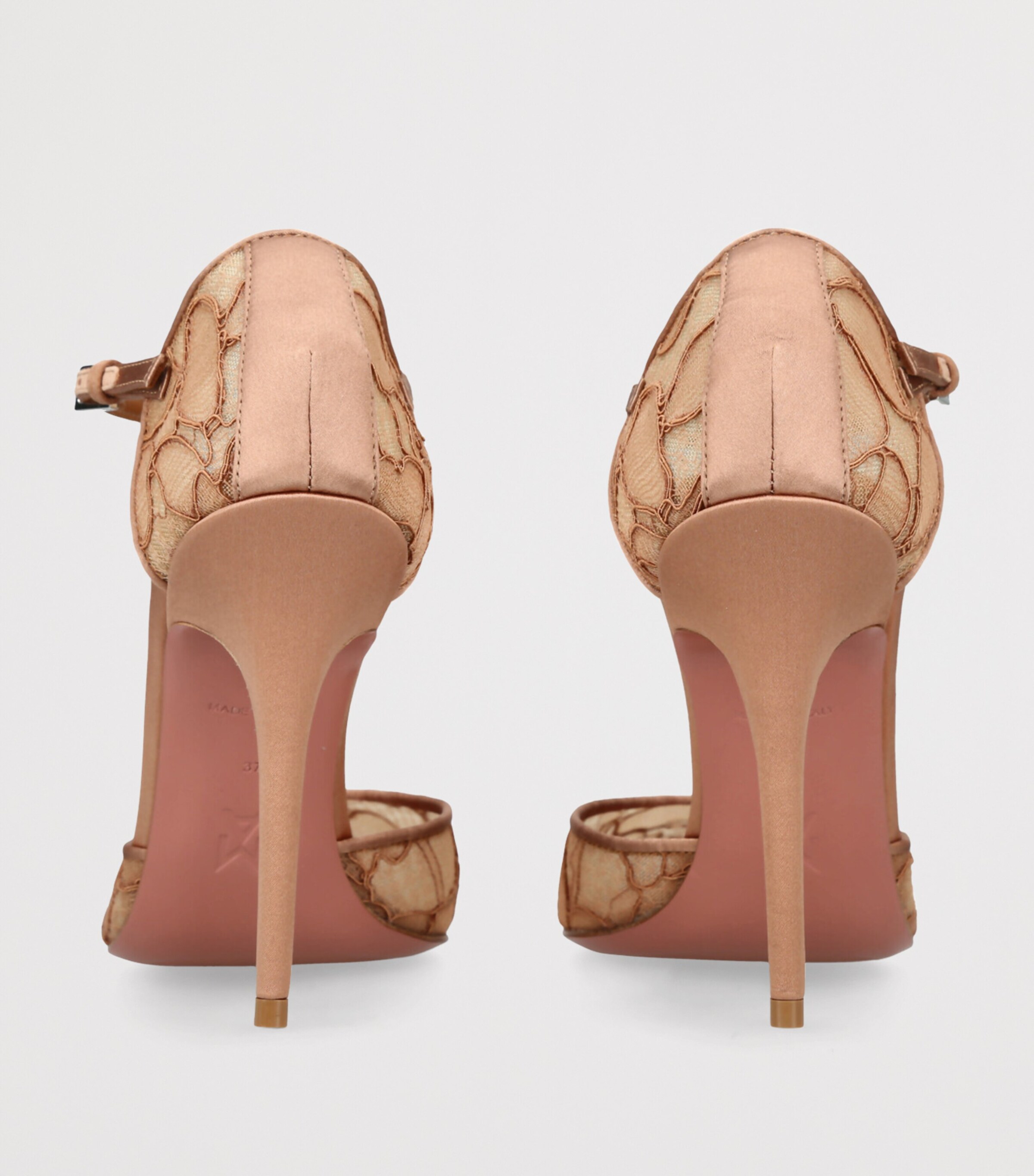 Amina Muaddi Lace Barbara Pumps 105 Mid Brown Image 2