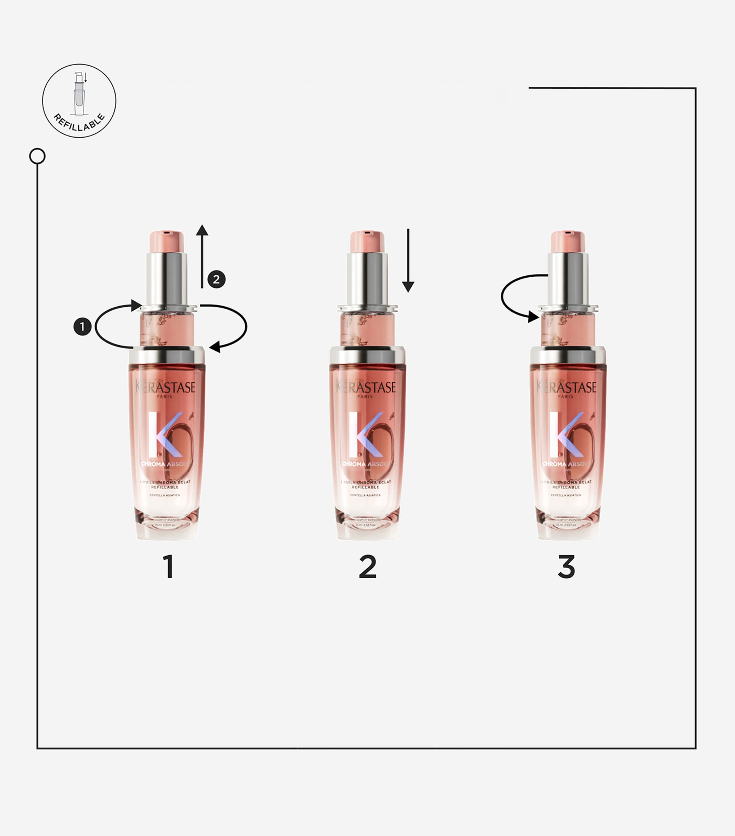 Refillable Chroma Absolu Hair Oil (75ml) NO COLOUR Image 3