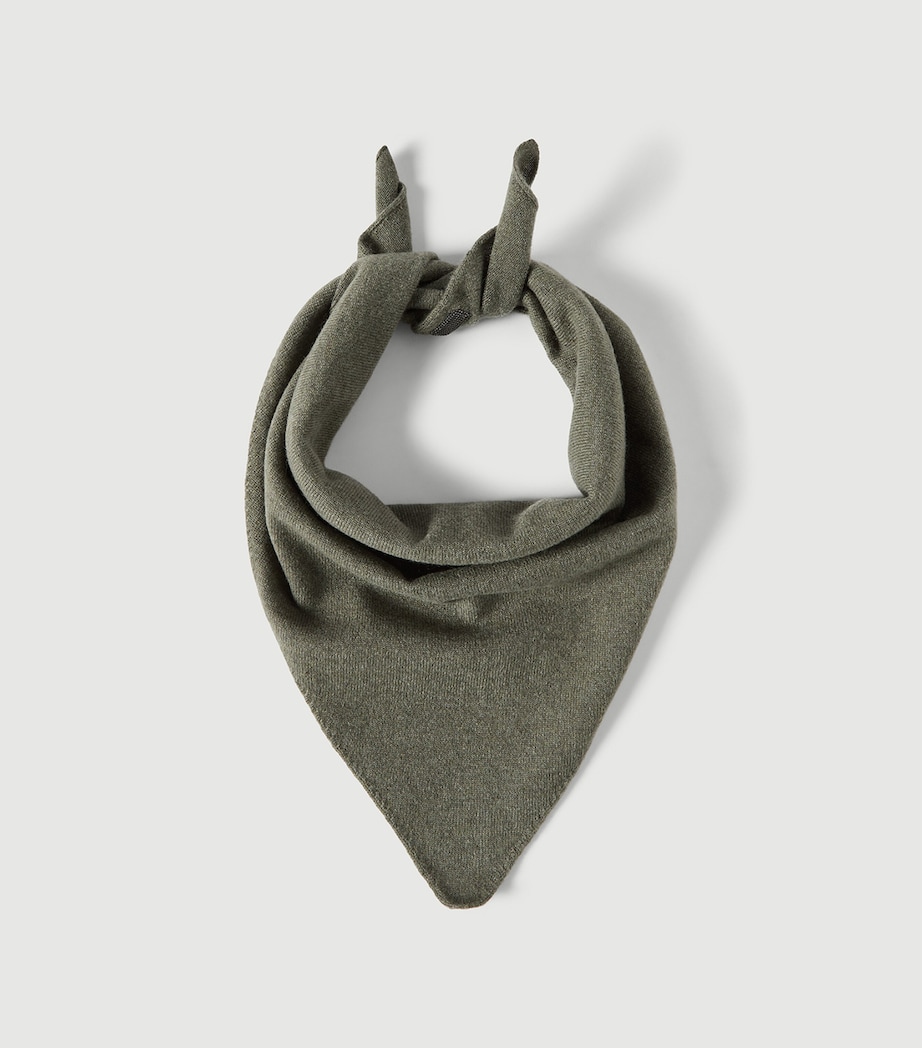 Brunello Cucinelli Womens Cashmere Scarf Dark Green Image 2