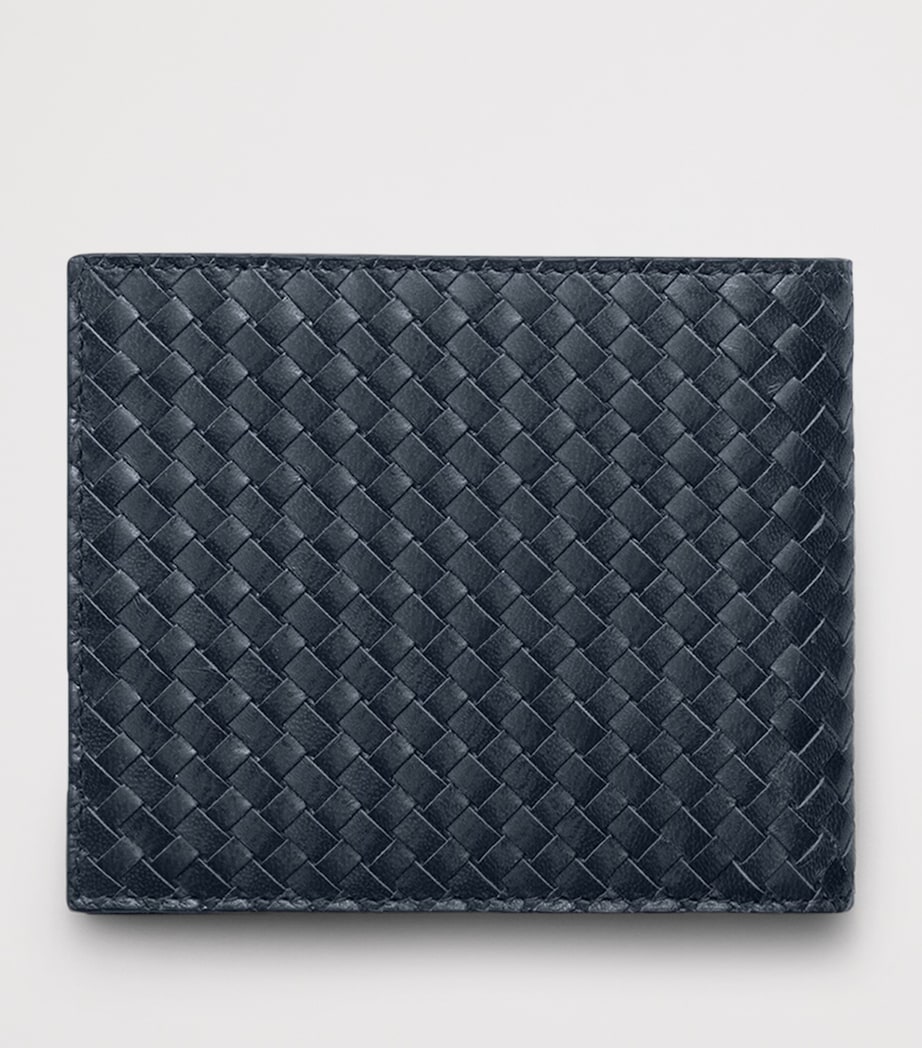 Prada Leather Woven Wallet Blue Image 3