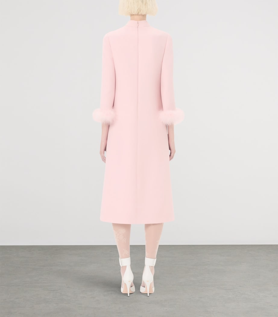 Crepe Feather-Trim Midi Dress R13 Image 4