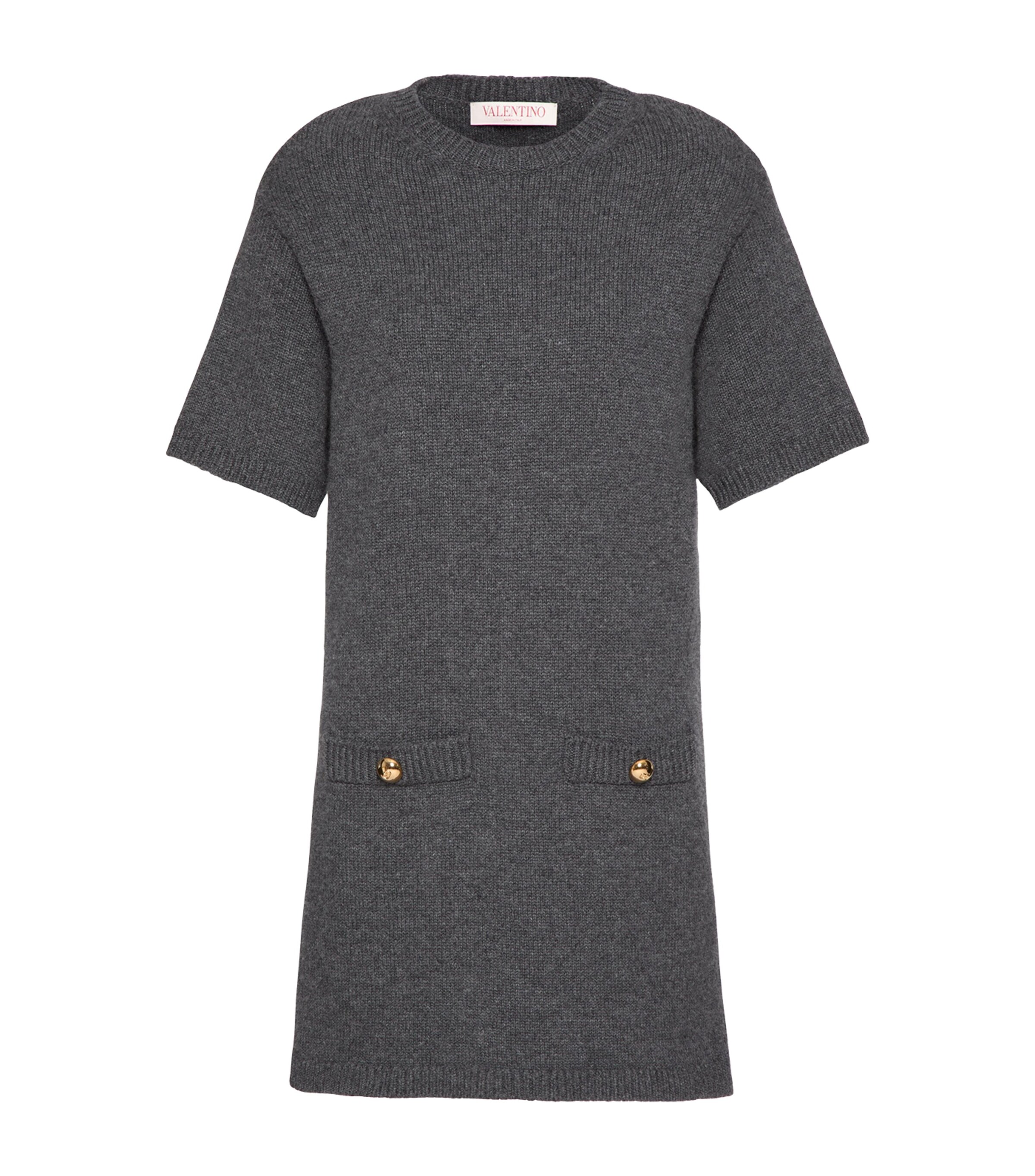 Valentino Virgin Wool Sweater Dress In Grey