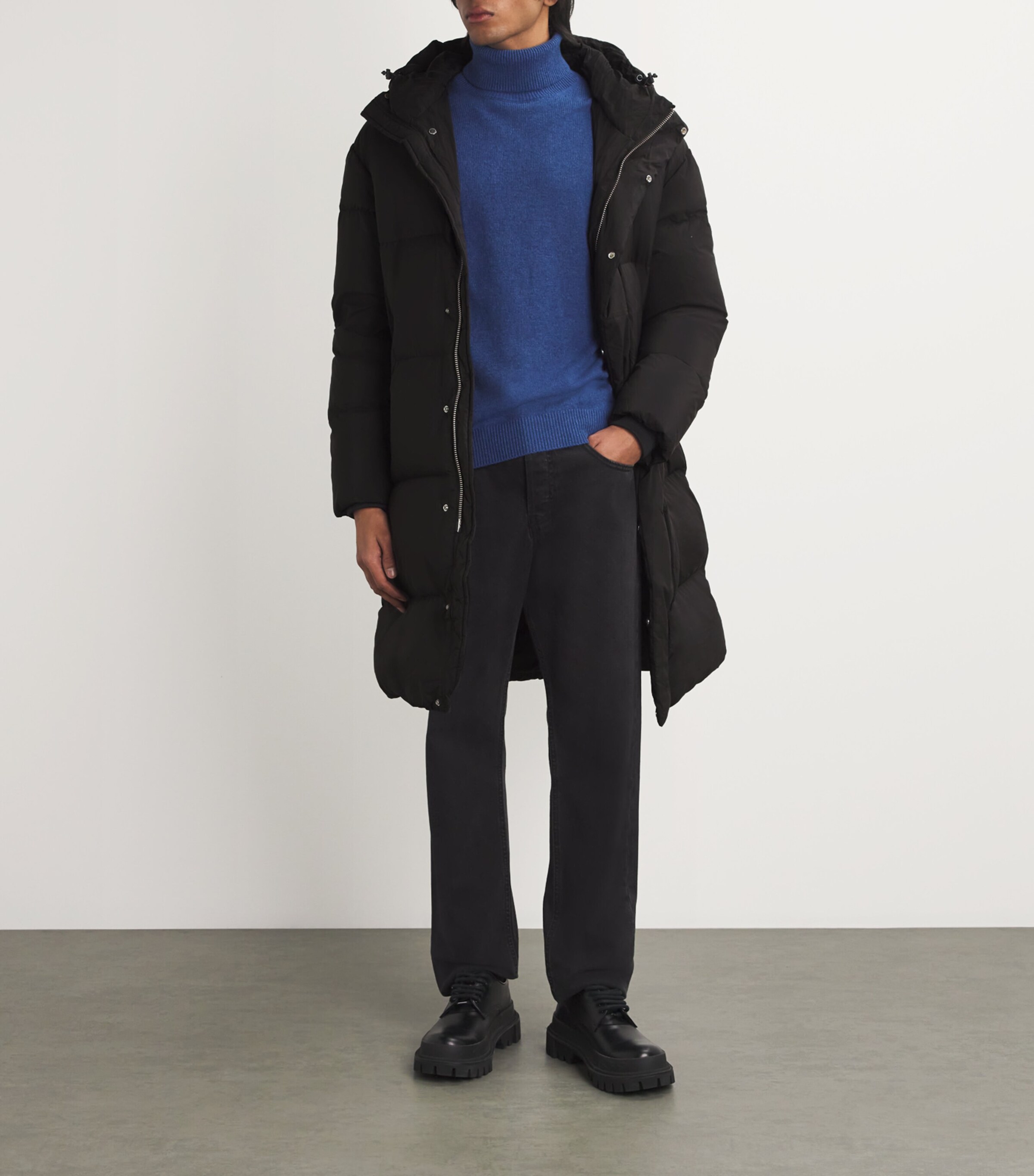 Down Pascal Longline Jacket 999 BLACK Image 2