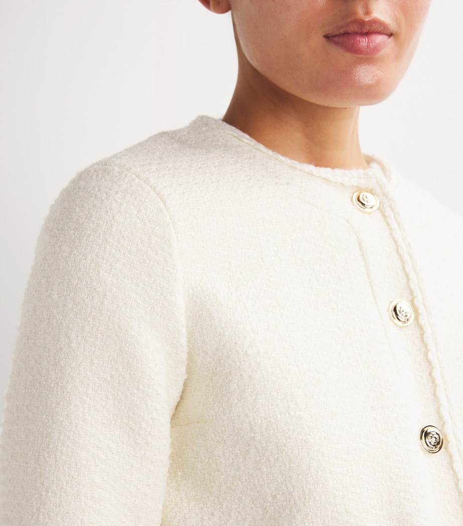 Tweed Button-Embellished Jacket ECRU Image 6