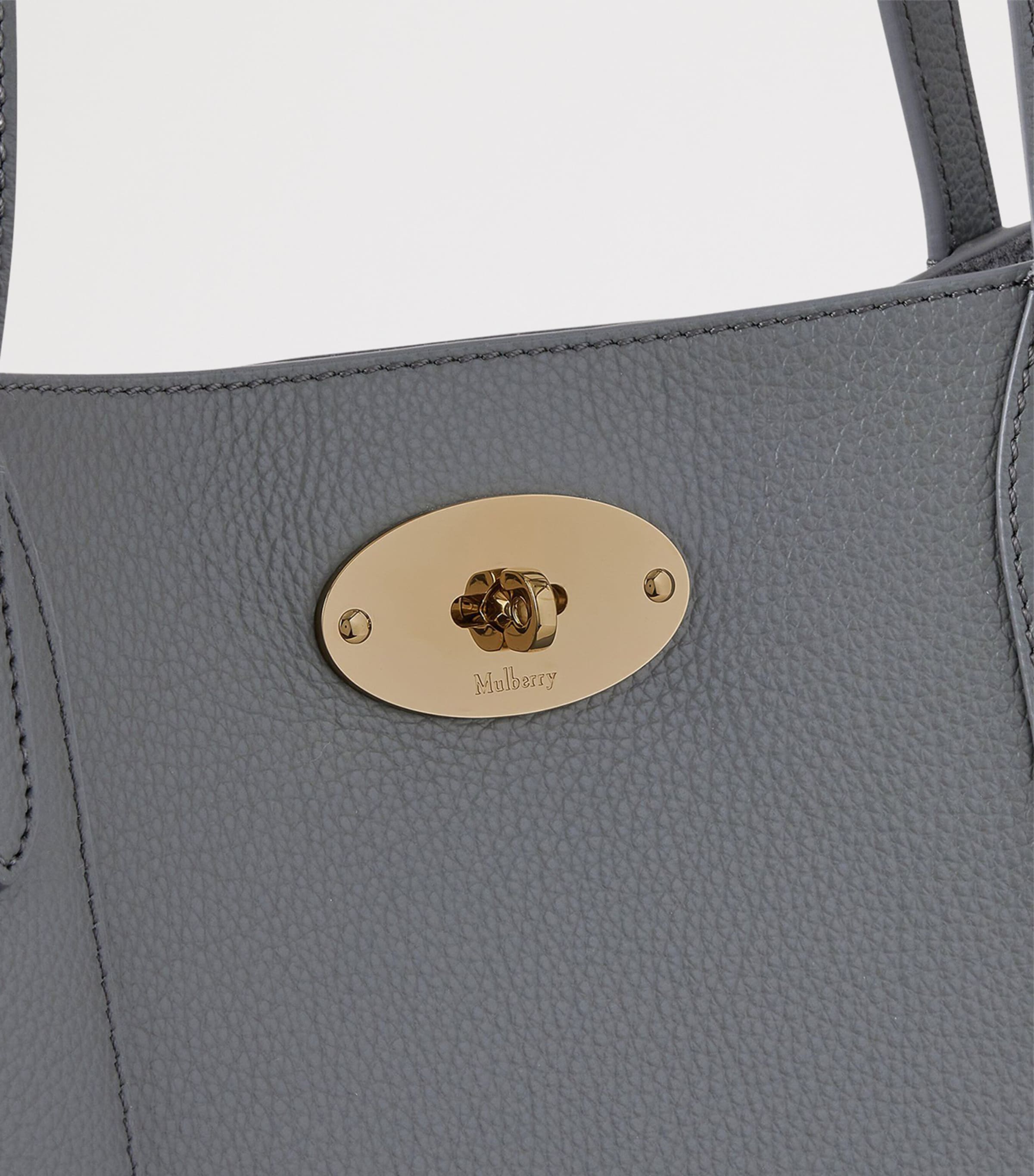 Mulberry Small Leather Bayswater Tote Bag Foggy Grey Image 4