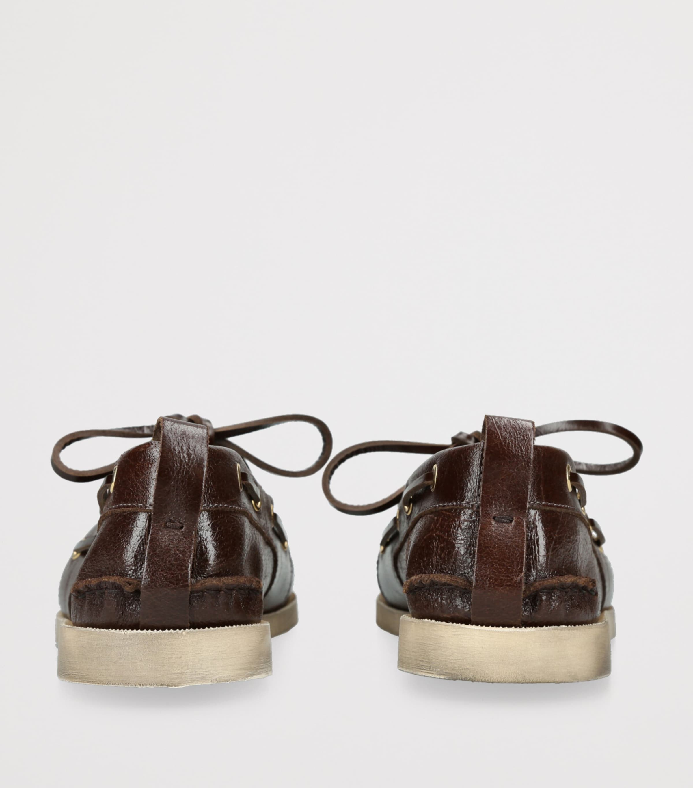 Golden Goose Leather Boat Shoes Dark Brown Image 2