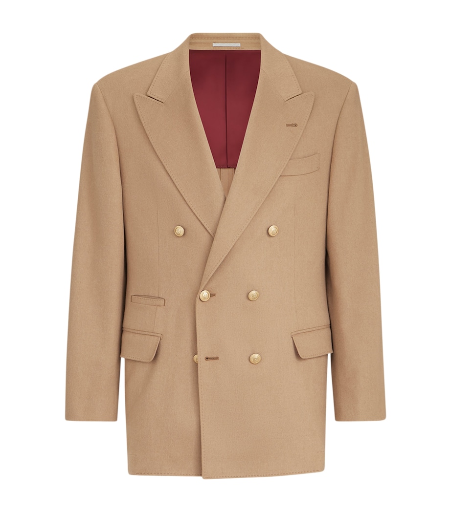 Brunello Cucinelli Mens Camel One-and-a-Half Breasted Blazer Image 1