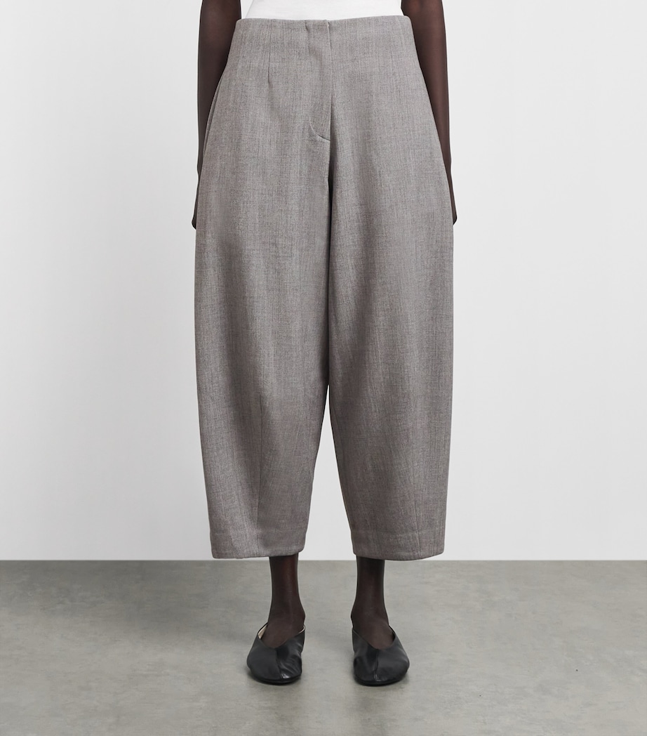 Source Unknown Womens Pintuck Bimba Wide-Leg Trousers Gy Image 4