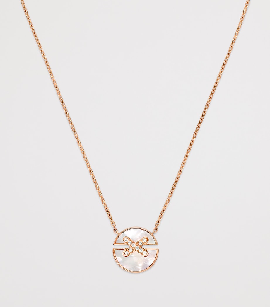 Chaumet Small Rose Gold, Diamond and Mother-of-Pearl Harmony Pendant Necklace Pink Gold Image 2