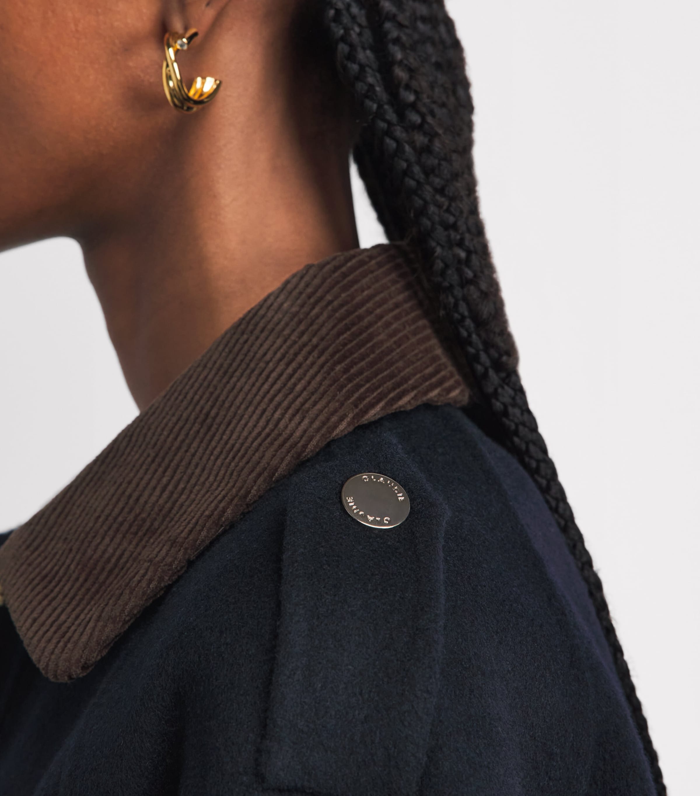 Claudie Pierlot Womens Wool-Blend Jacket Navy Image 3