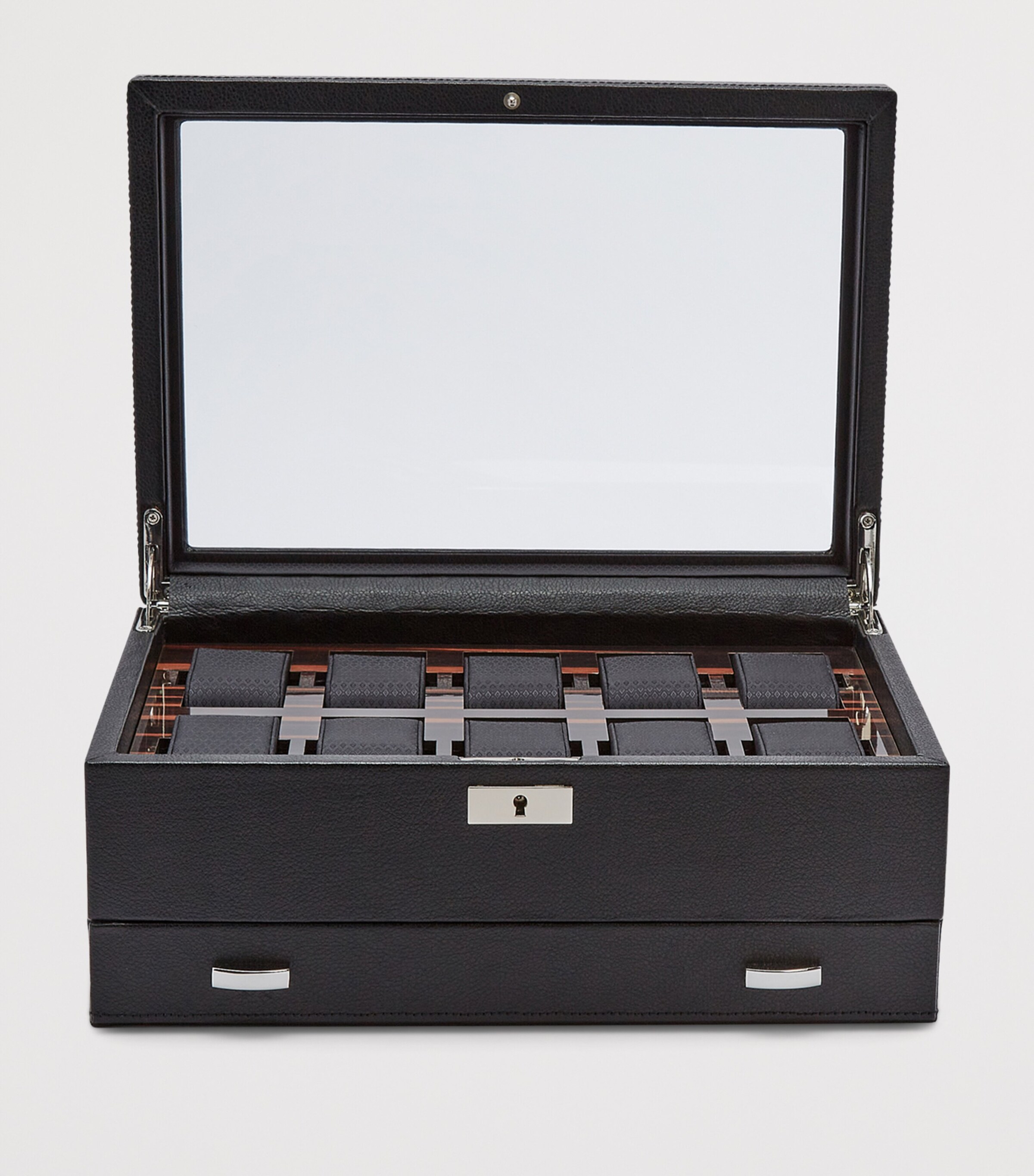 WOLF Vegan Leather Roadster Watch Box Black Image 3