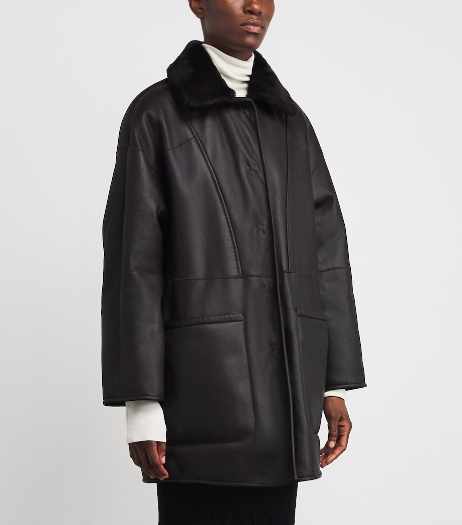 Ram Shearling Reversible Coat DARK BROWN Image 6