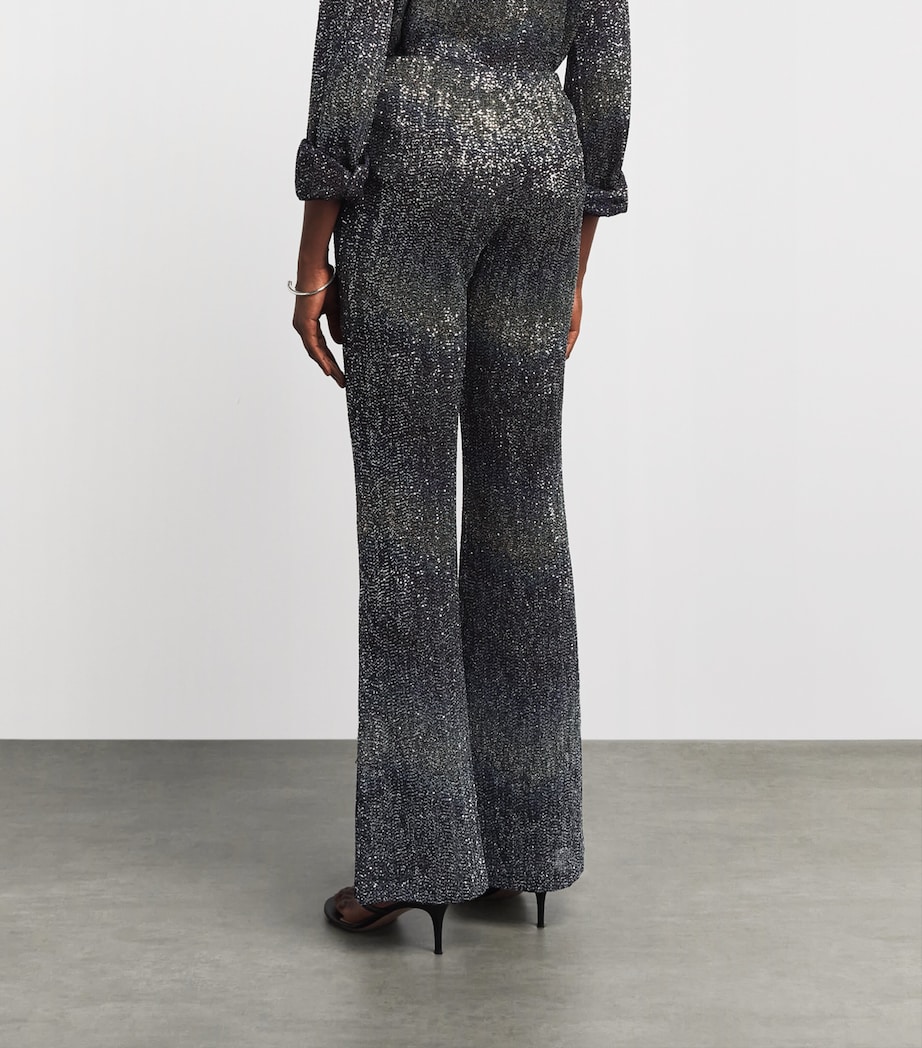 Missoni Womens Sequin Flared Trousers Bn,bl,yl Image 5