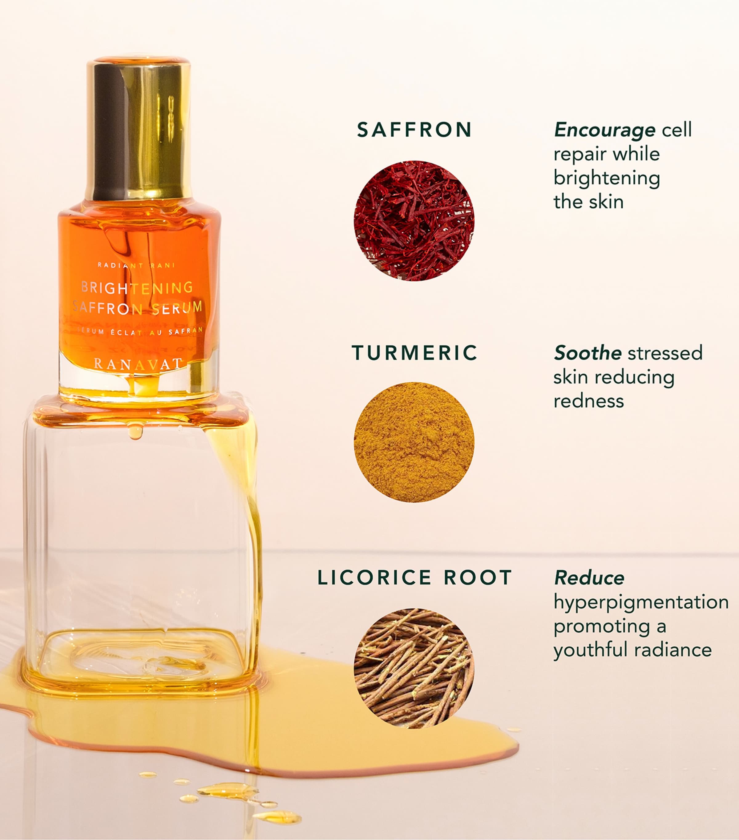 Radiant Rani Brightening Saffron Serum (30ml) NO COLOUR Image 5