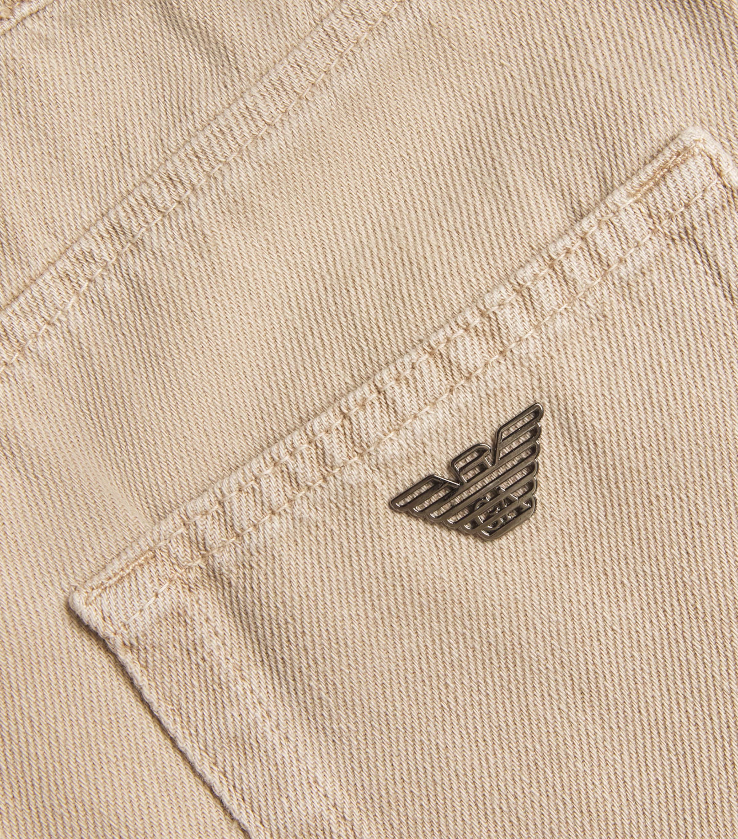 Emporio Armani Kids Denim Tailored Shorts (4-16 Years) Warm Taupe Image 3