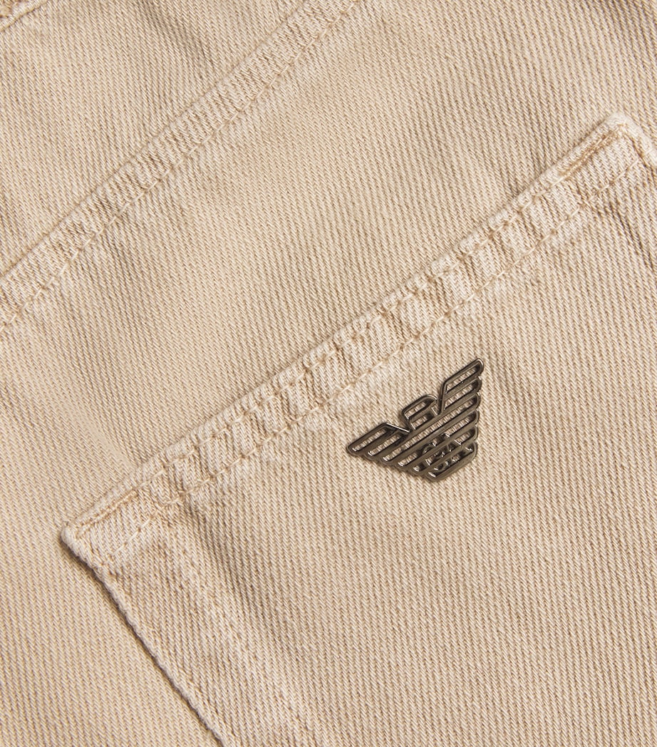 Emporio Armani Kids Denim Tailored Shorts (4-16 Years) Warm Taupe Image 3