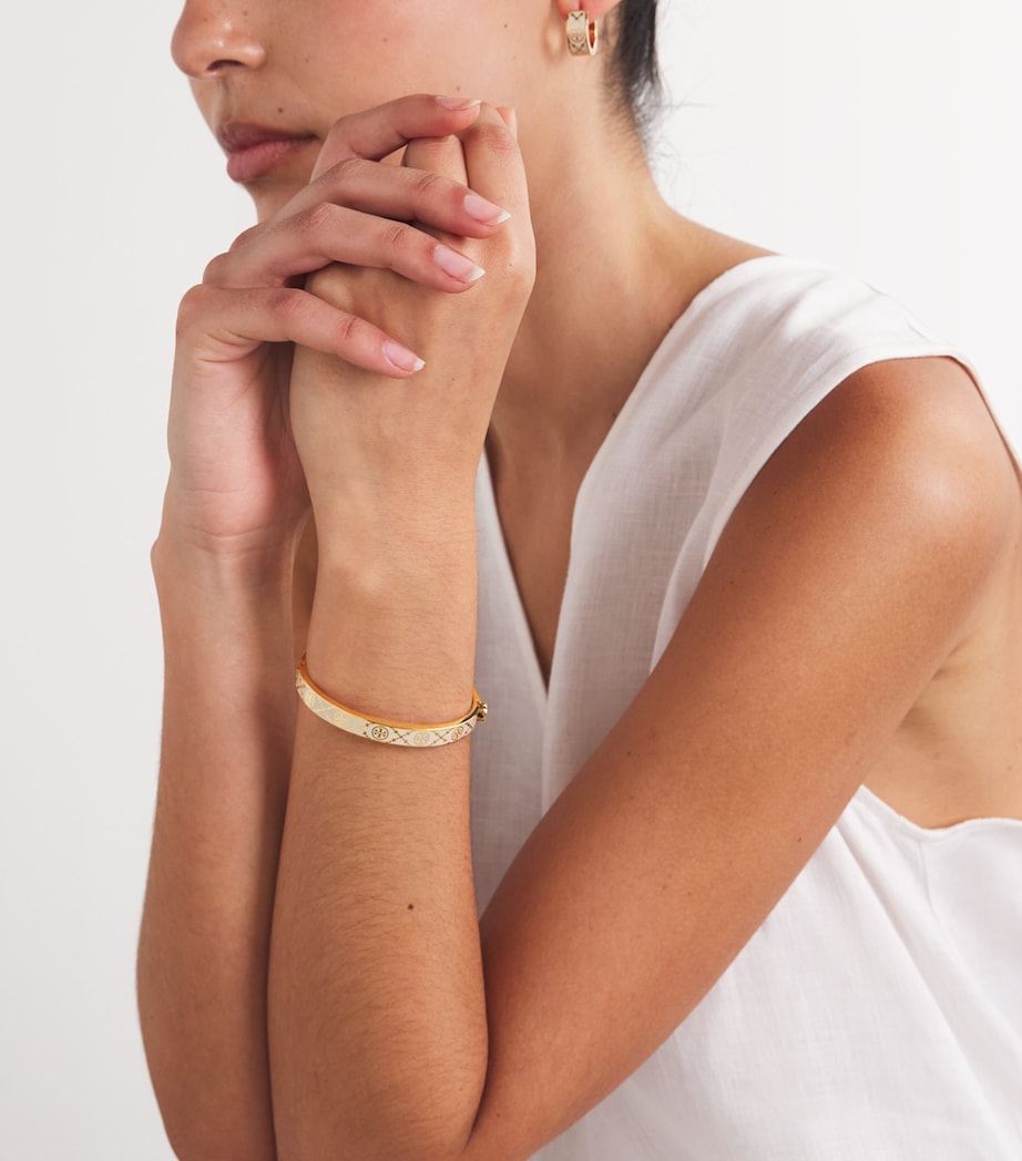 Double T Monogram Hinge Bangle TORY GLD / NW IVRY Image 5