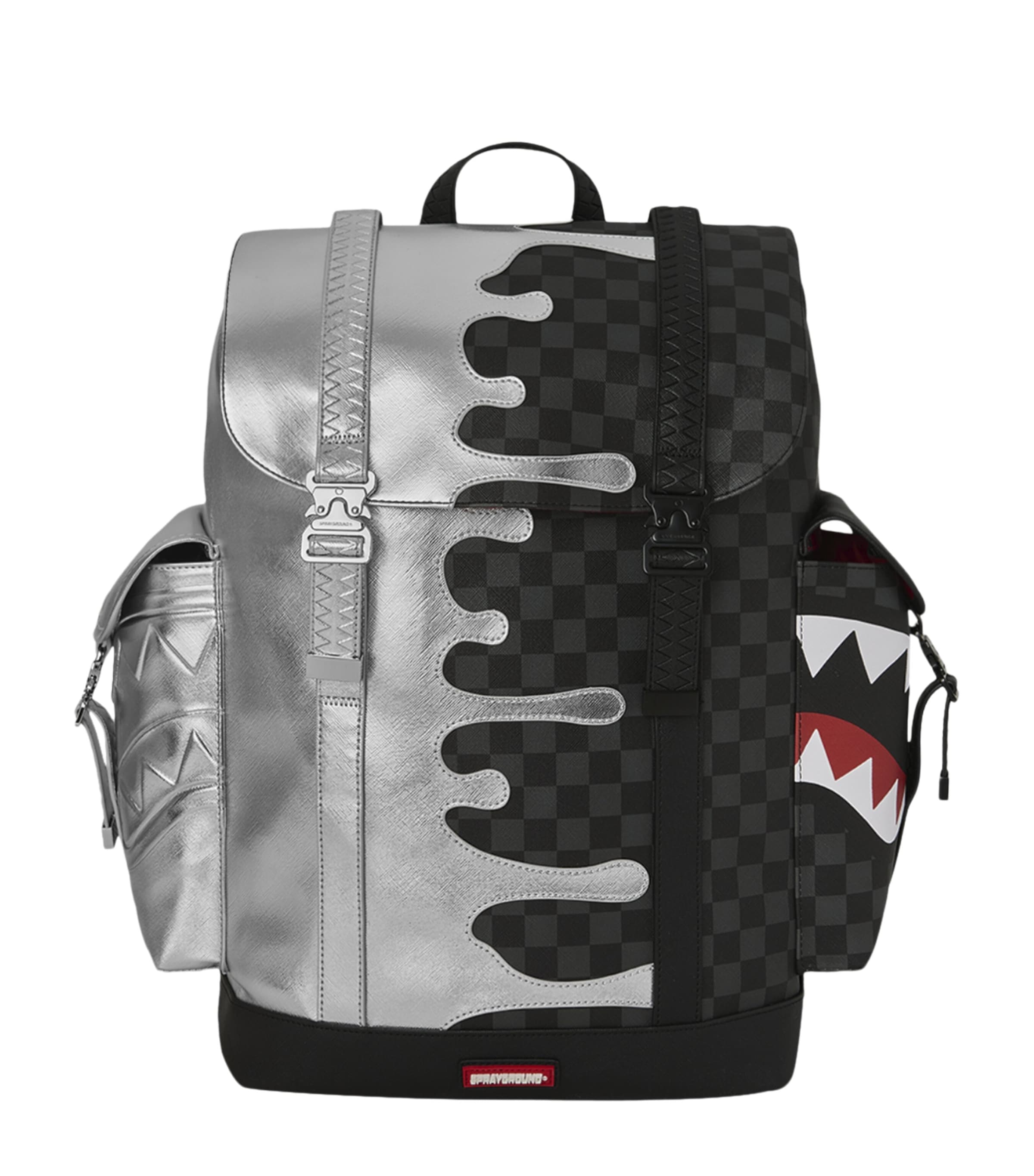 Sprayground Side Drip Flap Backpack Silver Side Drip Image 1