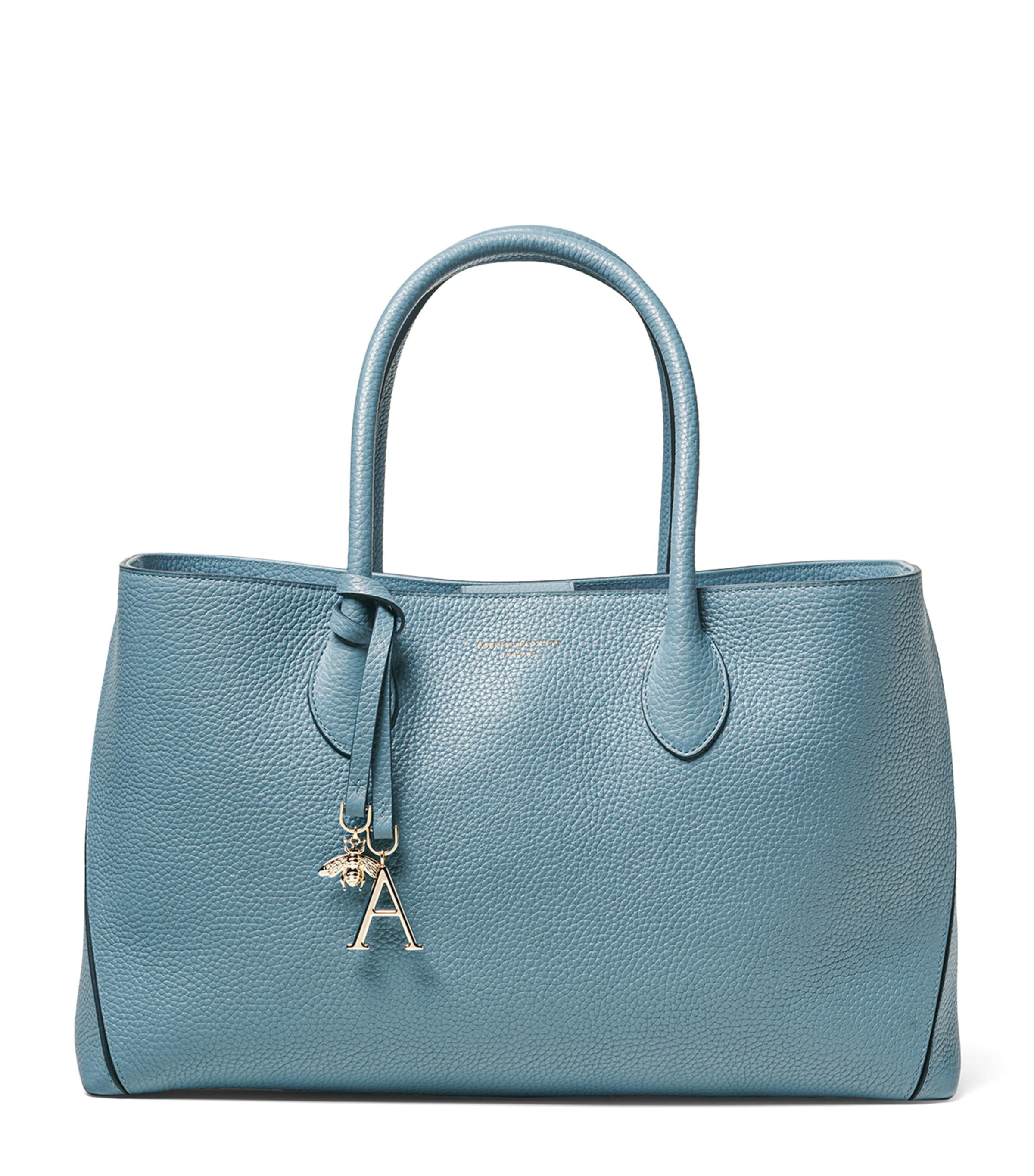 Aspinal Of London London Pebble Leather Tote Bag In Blue