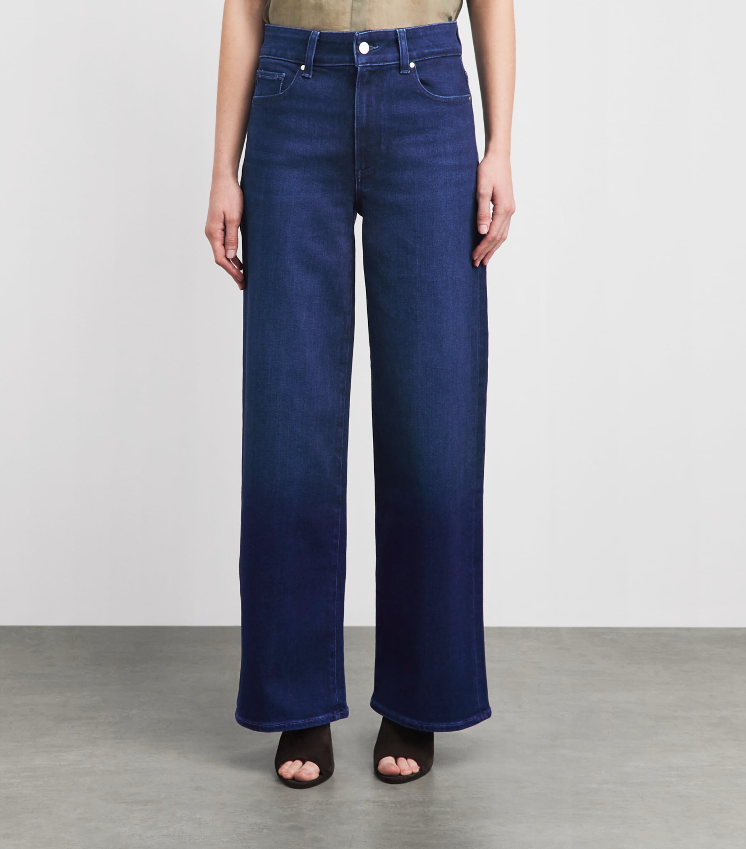 PAIGE Womens Sasha Wide-Leg Jeans Moonlit Marina Image 4