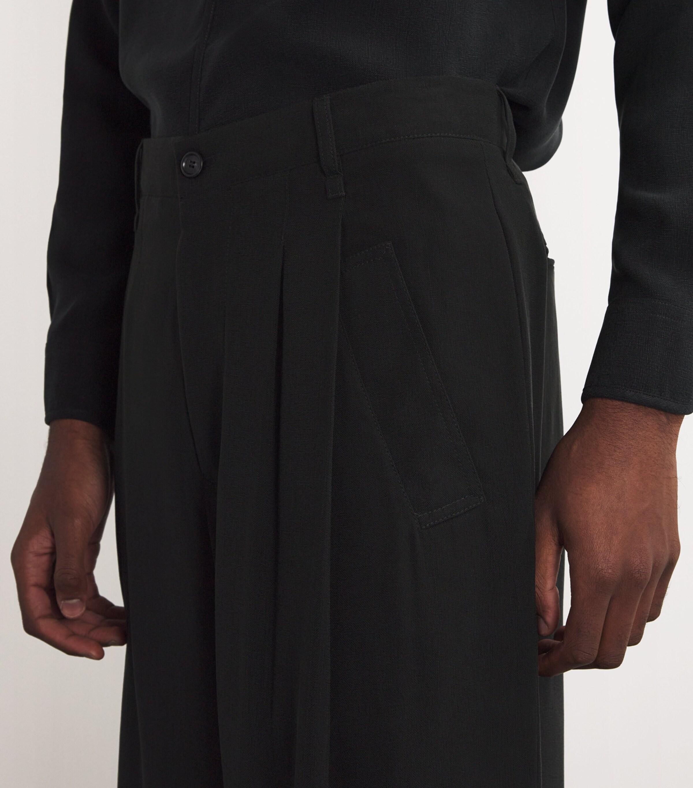 Giorgio Armani Cupro Relaxed Tailored Trousers | Harrods UK