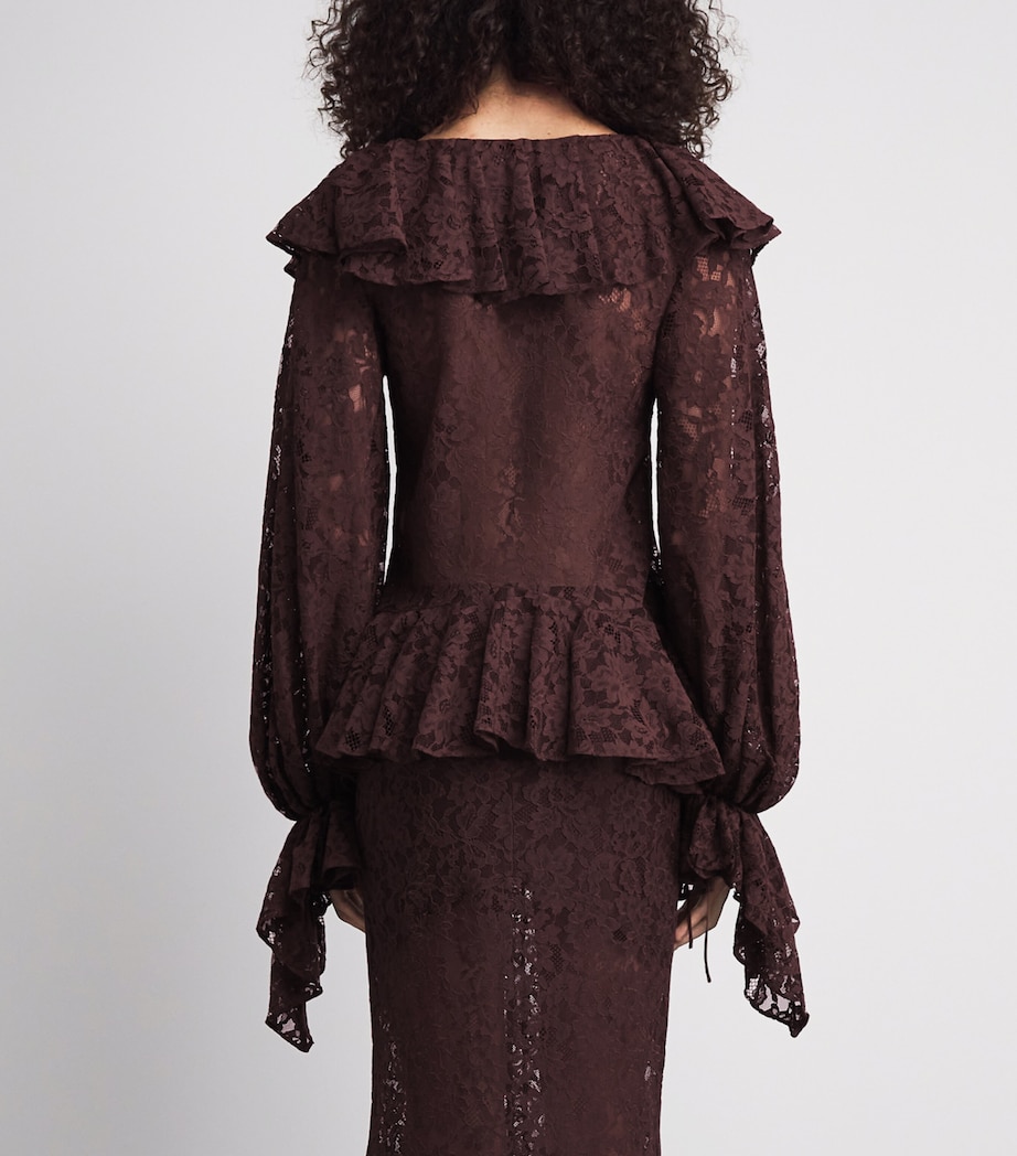De La Vali Womens Lace Mija Blouse Brown Image 5