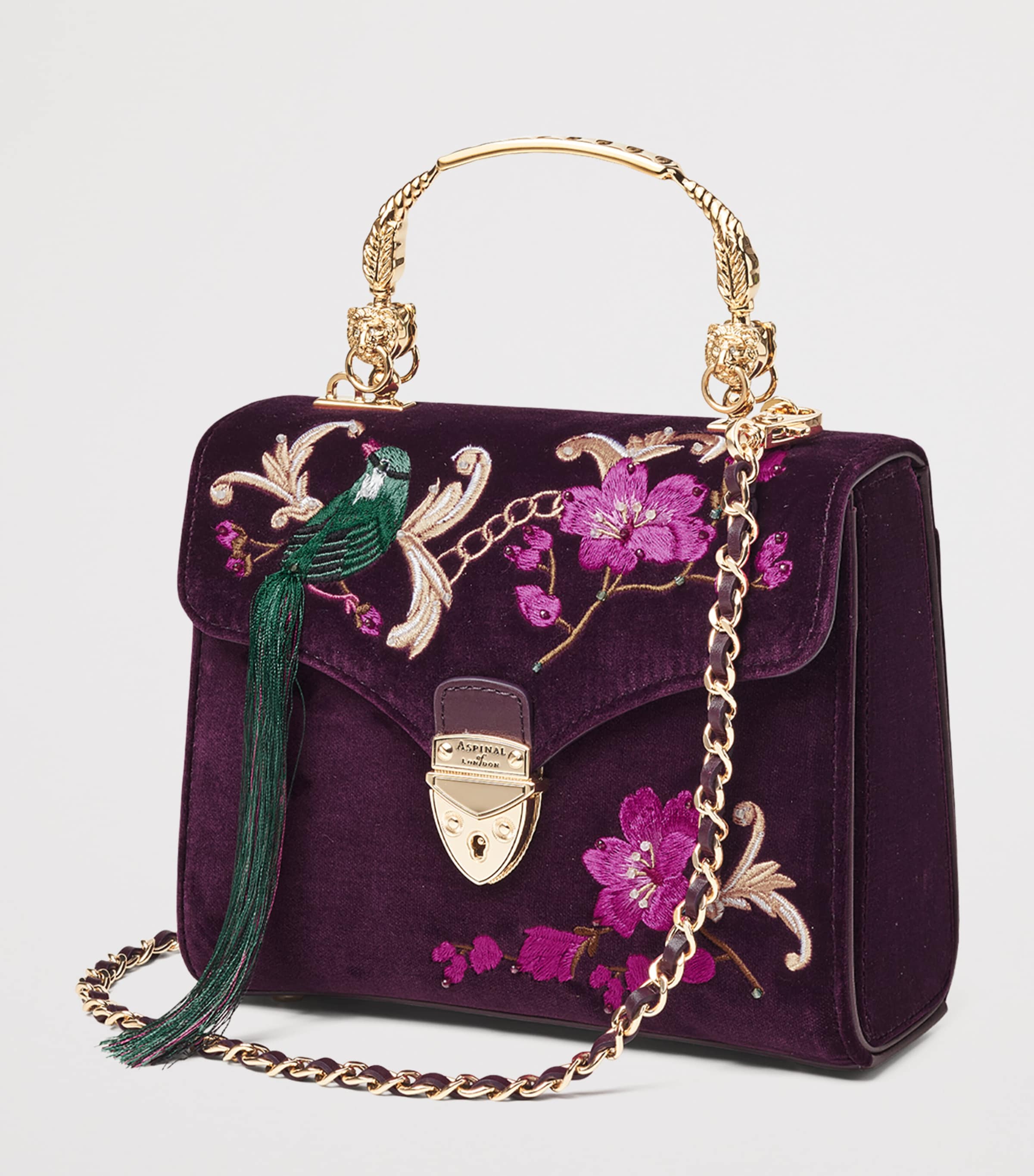 Midi Velvet Floral Embroidered Mayfair Bag CASSIS Image 2