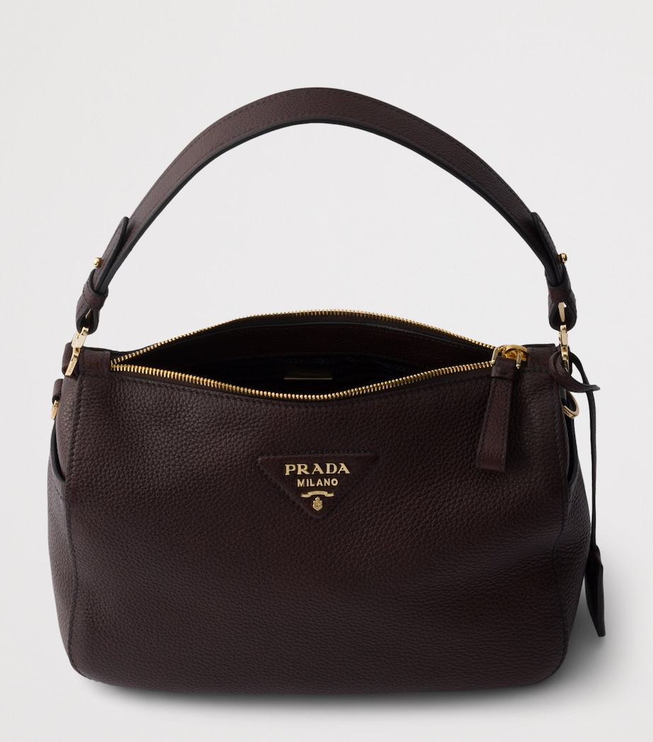 Prada Medium Leather Shoulder Bag Brown Image 4