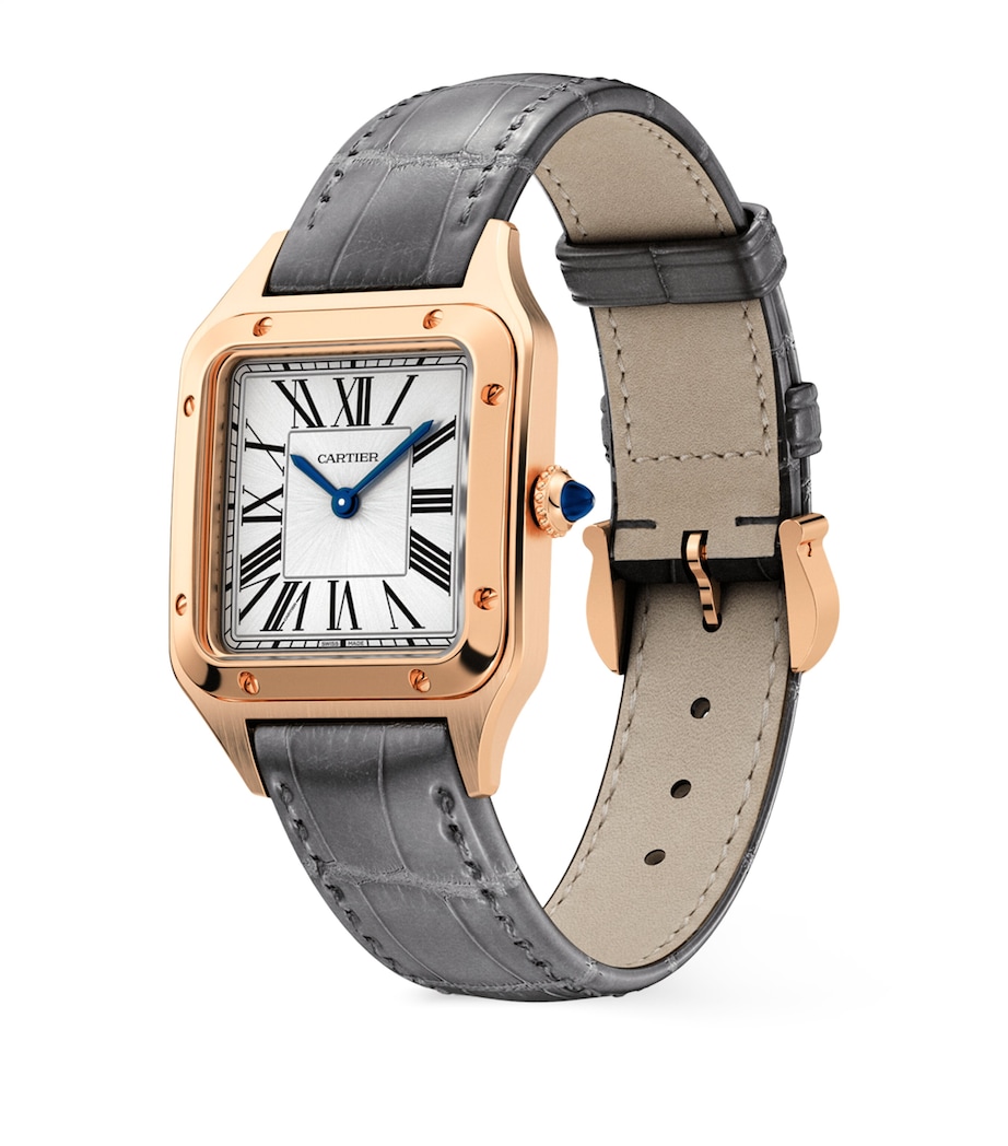 Cartier Rose Gold Santos-Dumont Watch 27.5mm Grey Image 2