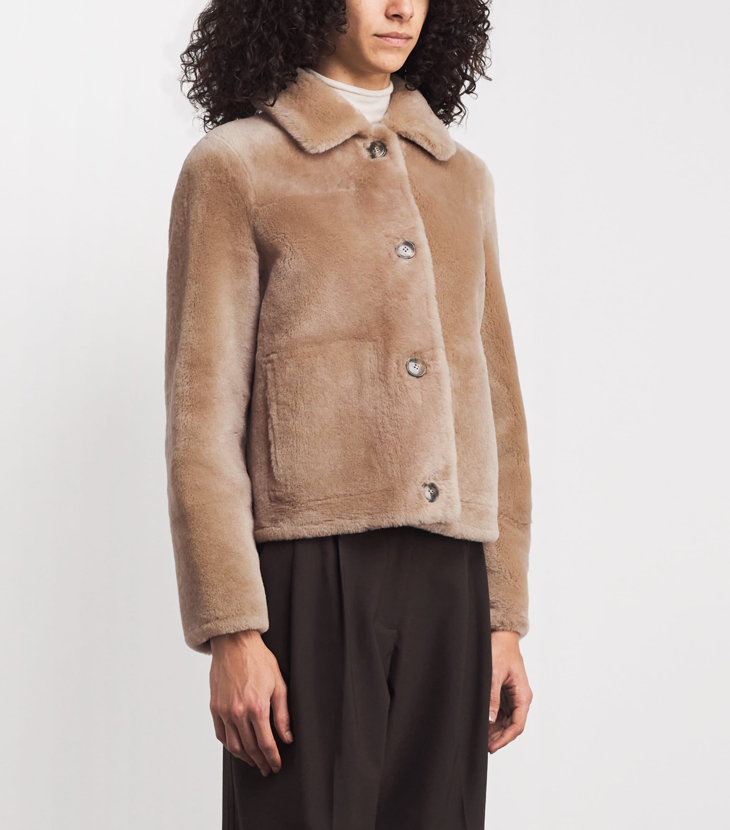 Shearling Pea Jacket A2261 Image 3