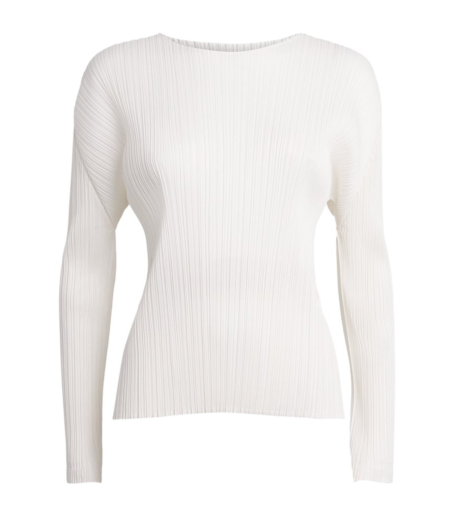 Pleats Please Issey Miyake Womens Monthly Colors Long-Sleeve T-Shirt White Image 1