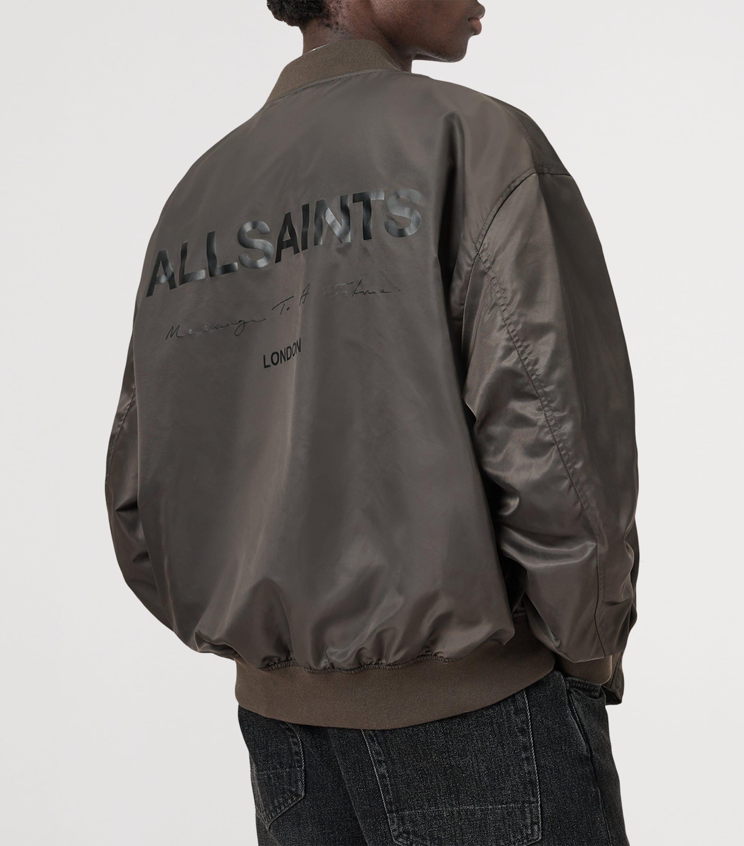 AllSaints Green Logo Future Bomber Jacket | Harrods US