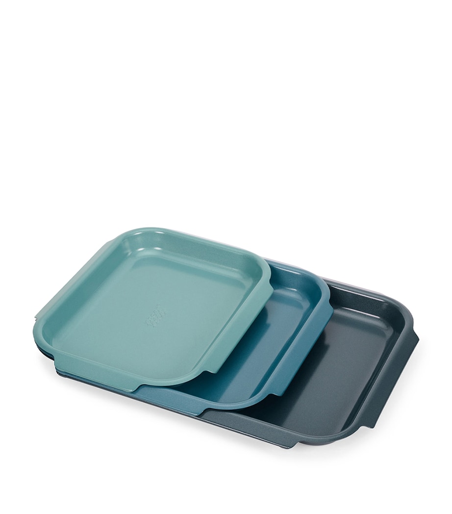 Set of 3 Non-Stick Nest Baking Trays BLUE Image 1