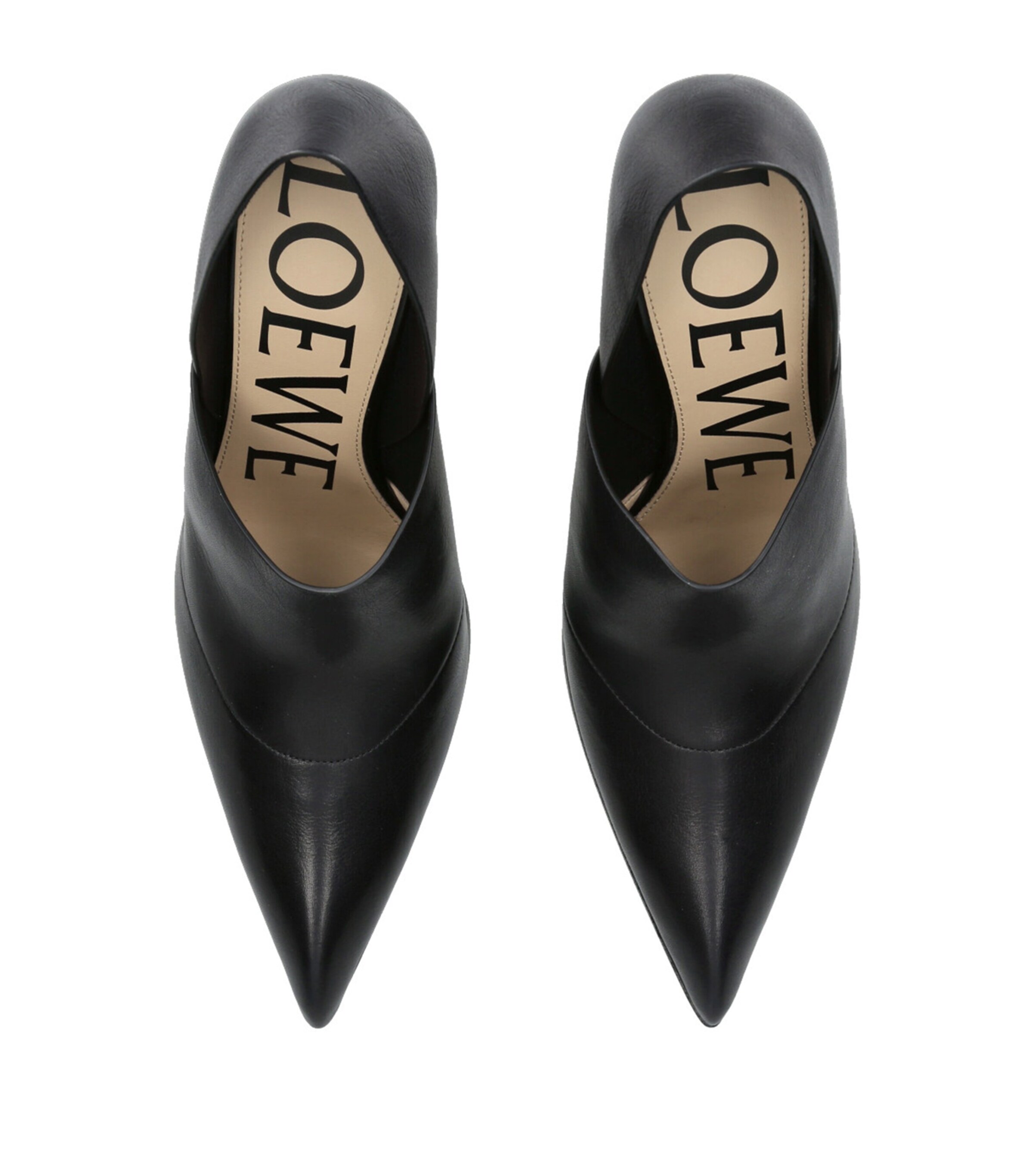 LOEWE Black Leather Comic Folded Pumps 90 | Harrods US