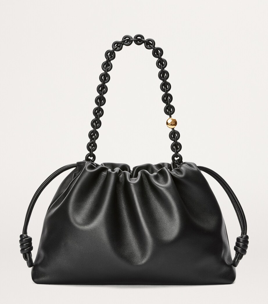 LOEWE Large Leather Flamenco Shoulder Bag Black Image 5