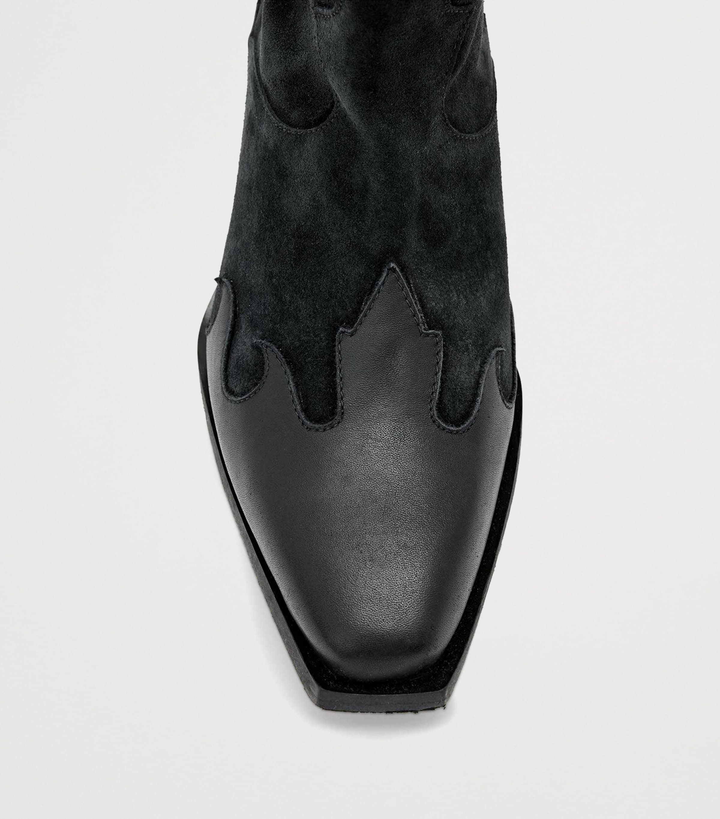 AllSaints Suede Dolly Cowboy Boots 47 Black Image 3