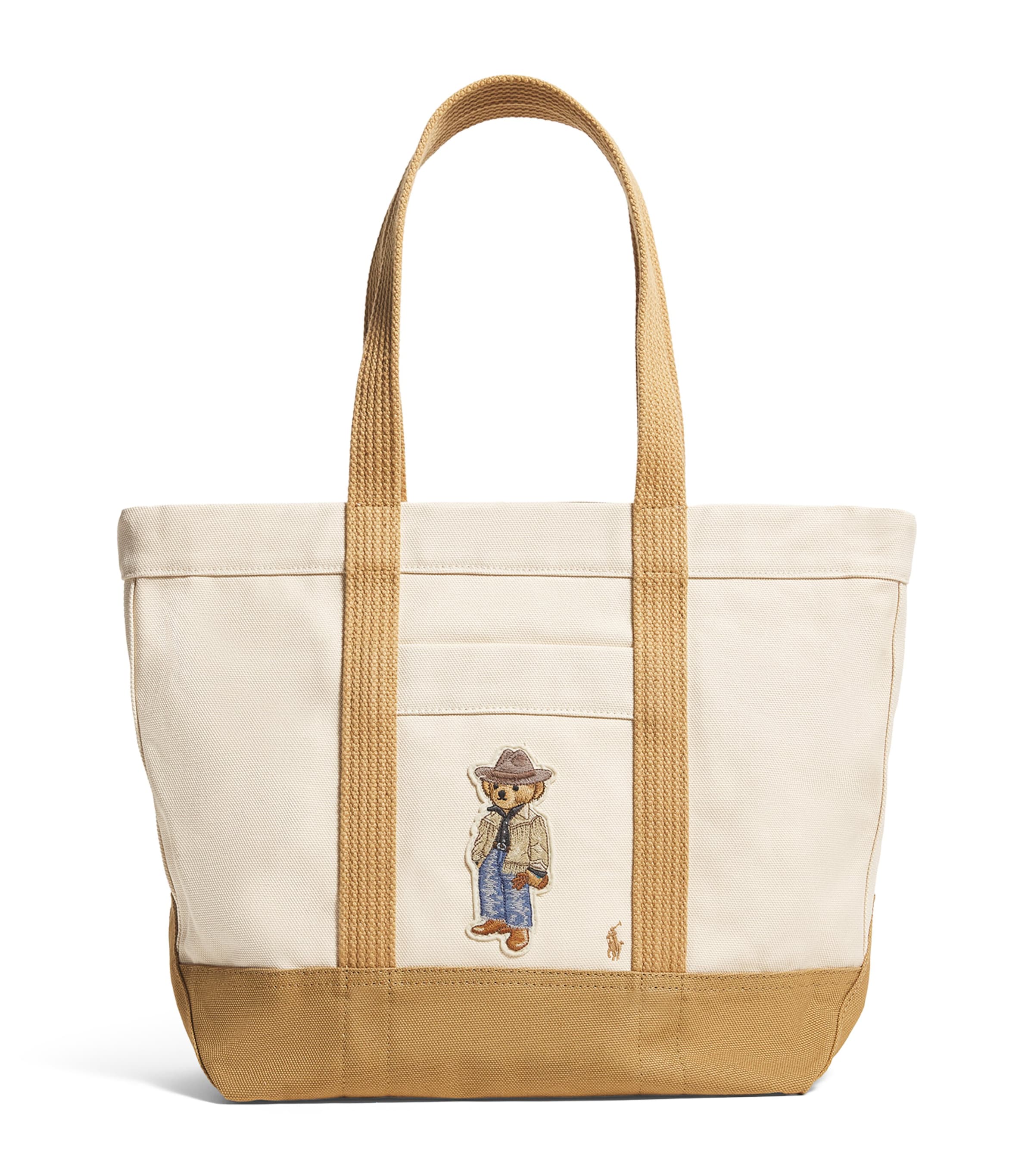 Polo Ralph Lauren Medium Polo Bear Tote Bag In Ivory