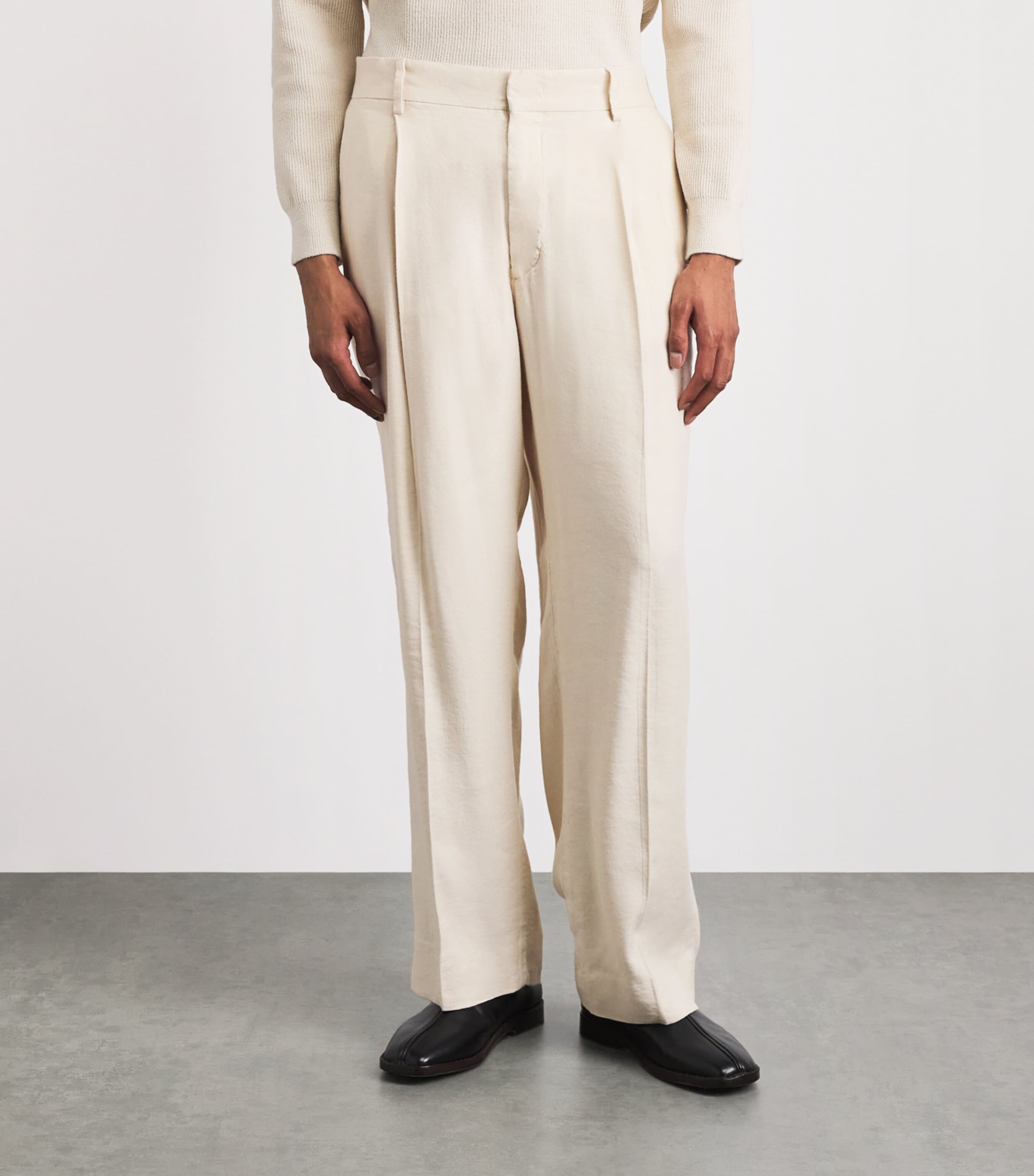 NN.07 Mens Kay Wide-Leg Trousers Ivory Image 4